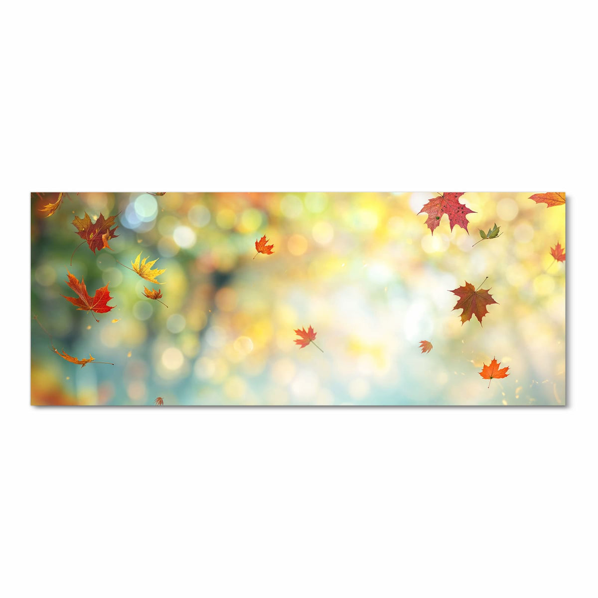 UV-beständiger Küchenteppich mit Motiv Herbstlaub Wald in Frontansicht