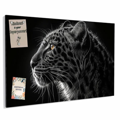 Metall Magnettafel mit dem Motiv Leopard im Profil