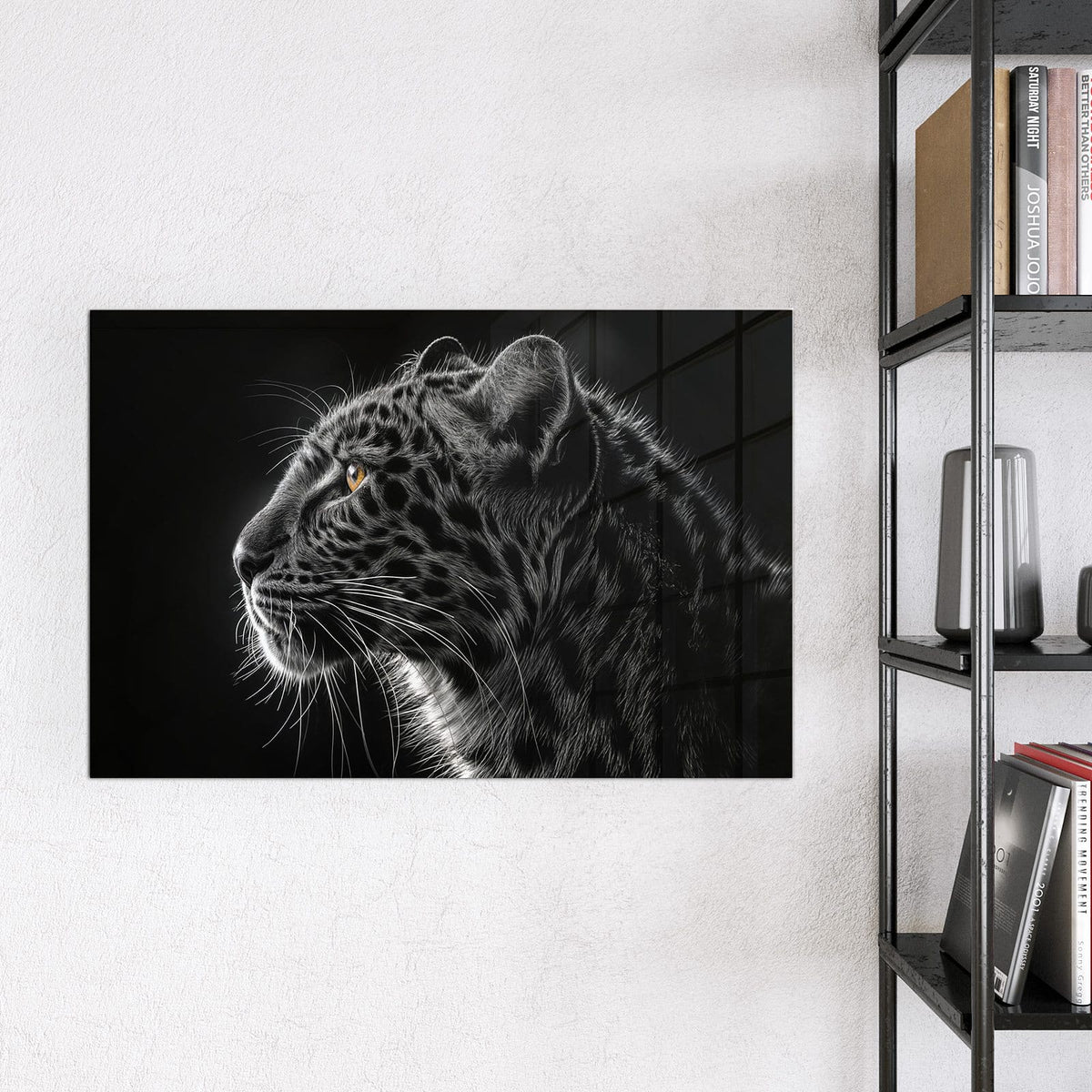 Magnettafel - Leopard im Profil – Leopardenkopf mit goldenem Auge