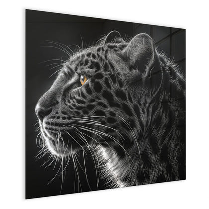 Magnettafel mit dem Motiv Leopard im Profil