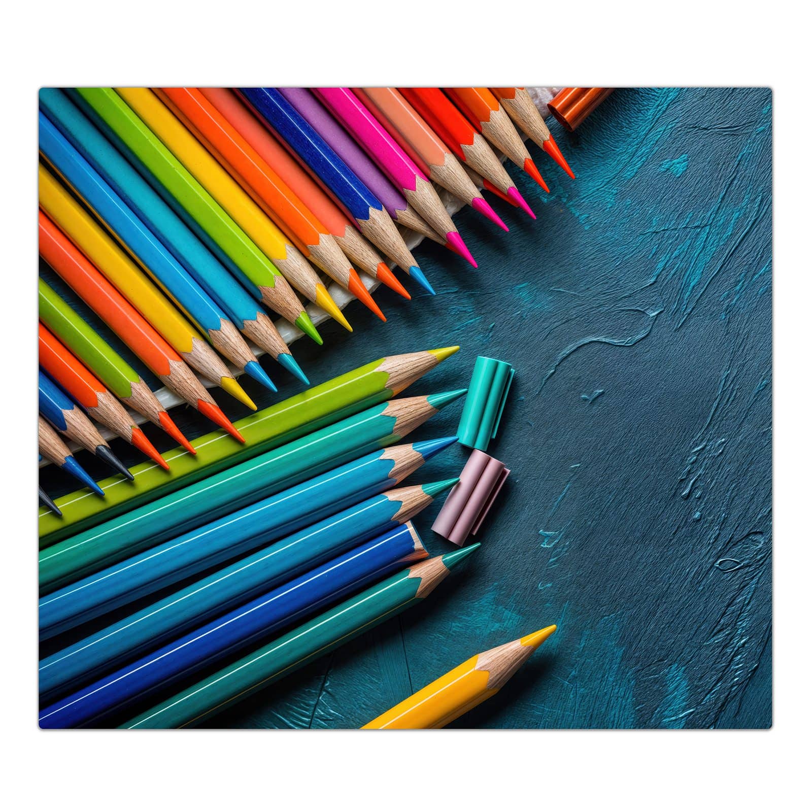 1-teilige Abdeckplatten Ceranfeld mit Buntstifte auf Holz-Motiv in der Frontansicht #grösse_1-Teilig (60x52cm)