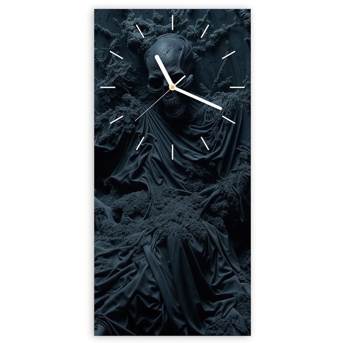 Wanduhr Skeletthüter aus Glas – Hochformat 30 × 60 cm mit Ziffernblatt Linie
