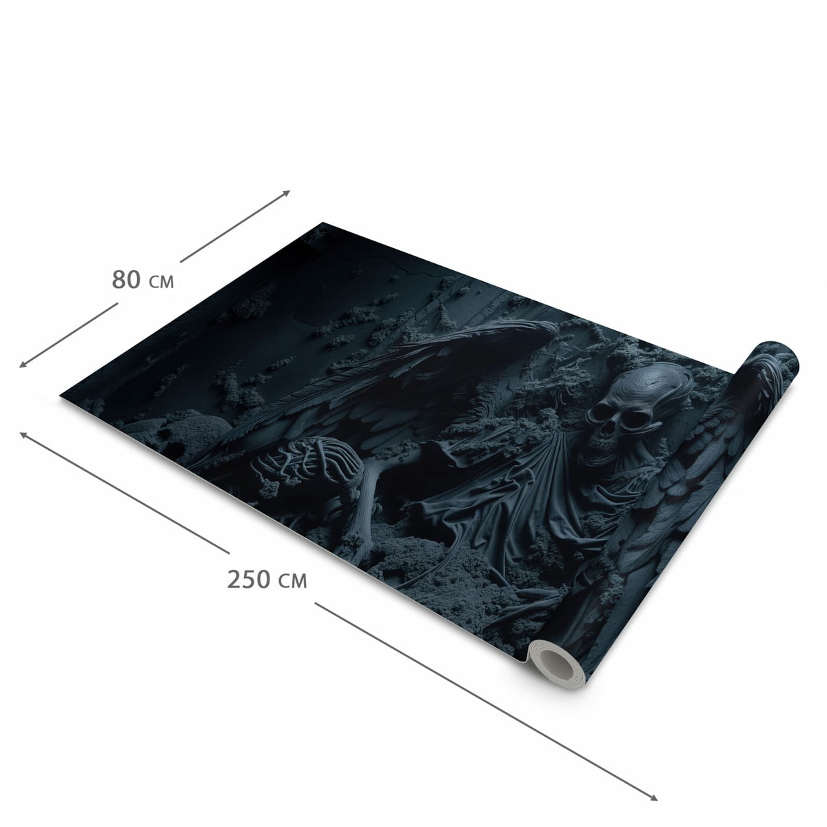Schmutzabweisender rutschfester Küchenteppich mit Motiv Skeletthüter in der Größe 60x240 cm