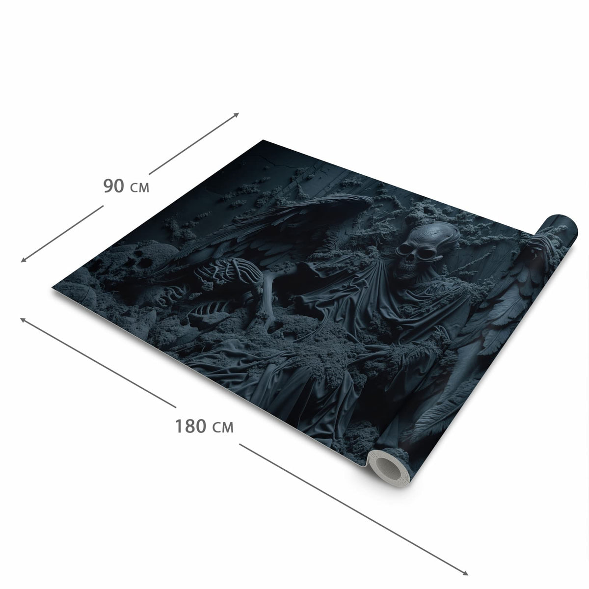 Flacher Küchenläufer mit Motiv Skeletthüter in der Grösse 60x240 cm