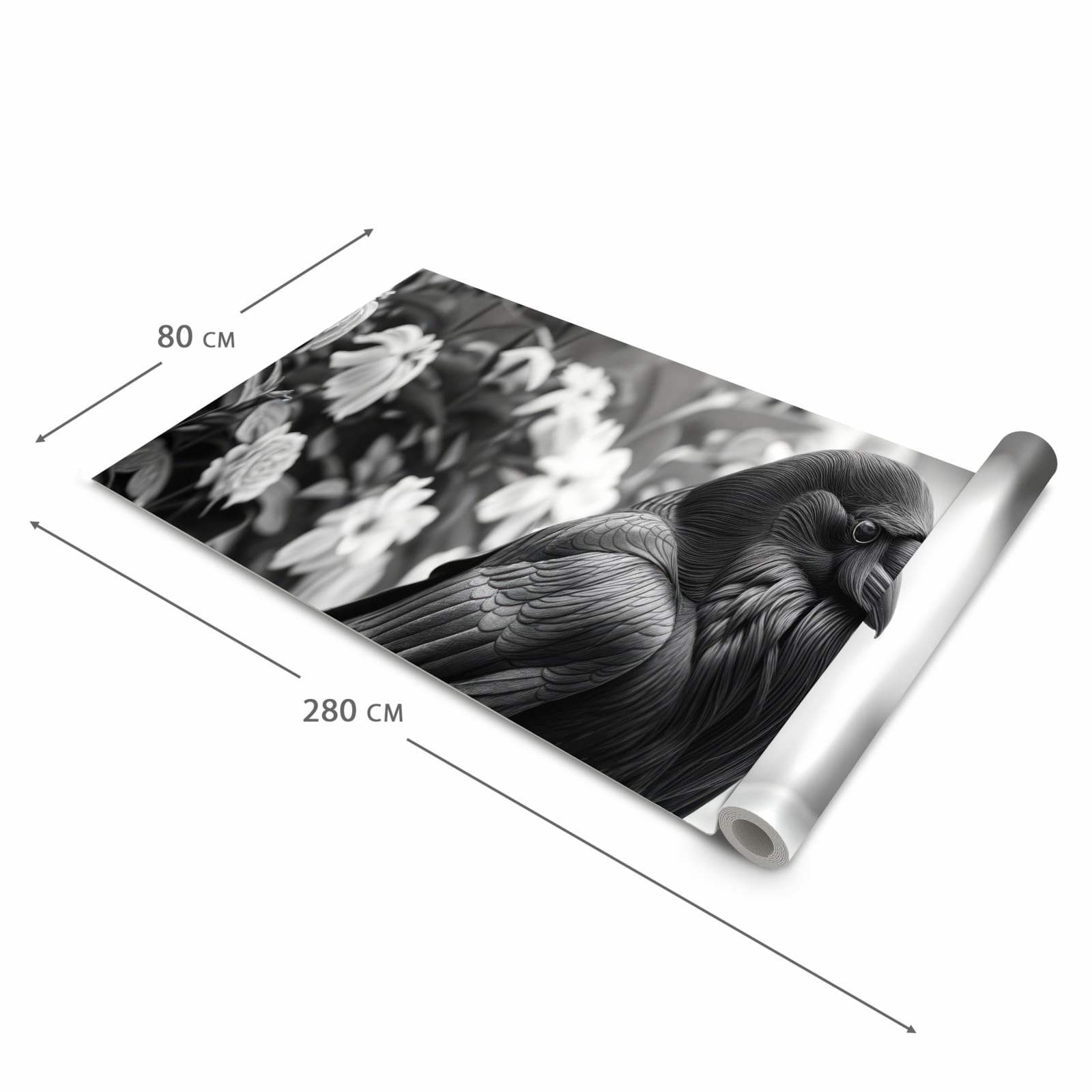 Komfortabler Küchenläufer mit Motiv Rabe auf Bank in der Grösse 60x180 cm