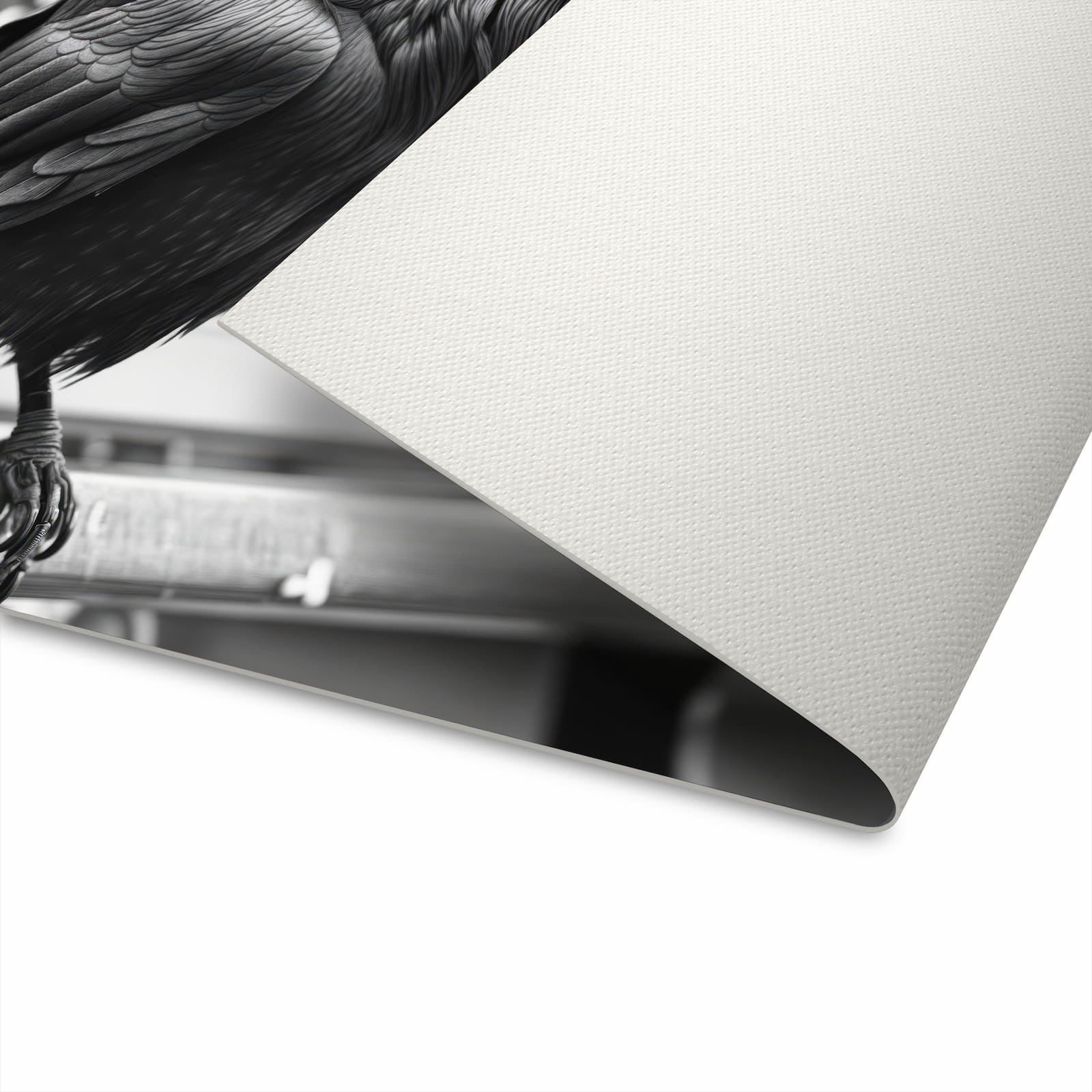 Schmutzabweisender Küchenteppich mit Motiv Rabe auf Bank in der Unterseite