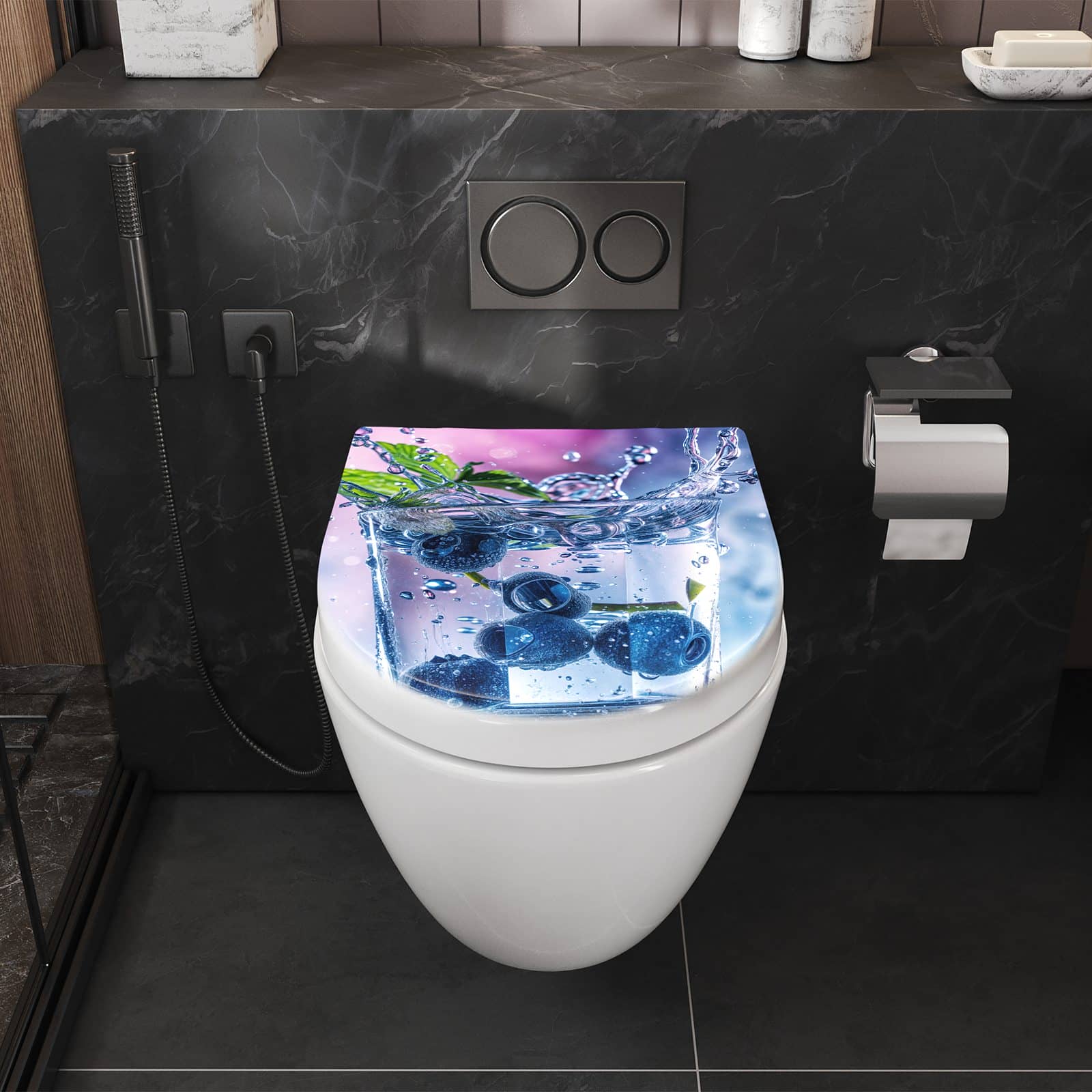 WC-Sitz mit Absenkautomatik Erfrischendes Getränk