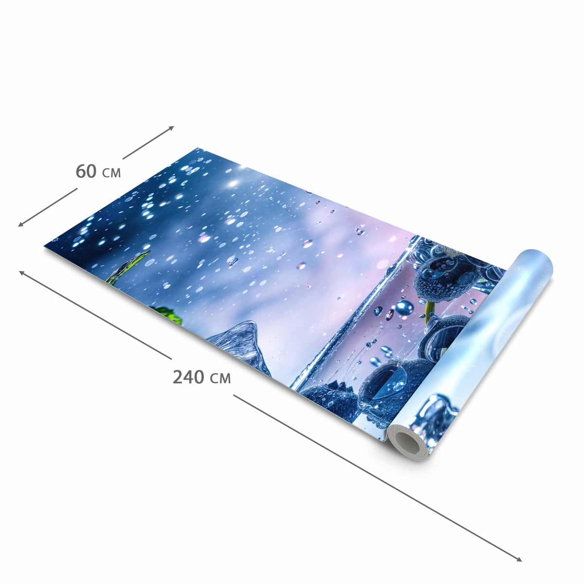 Feuchtigkeitsresistenter dünner Küchenteppich mit Motiv Erfrischendes Getränk in der Grösse 60x150 cm
