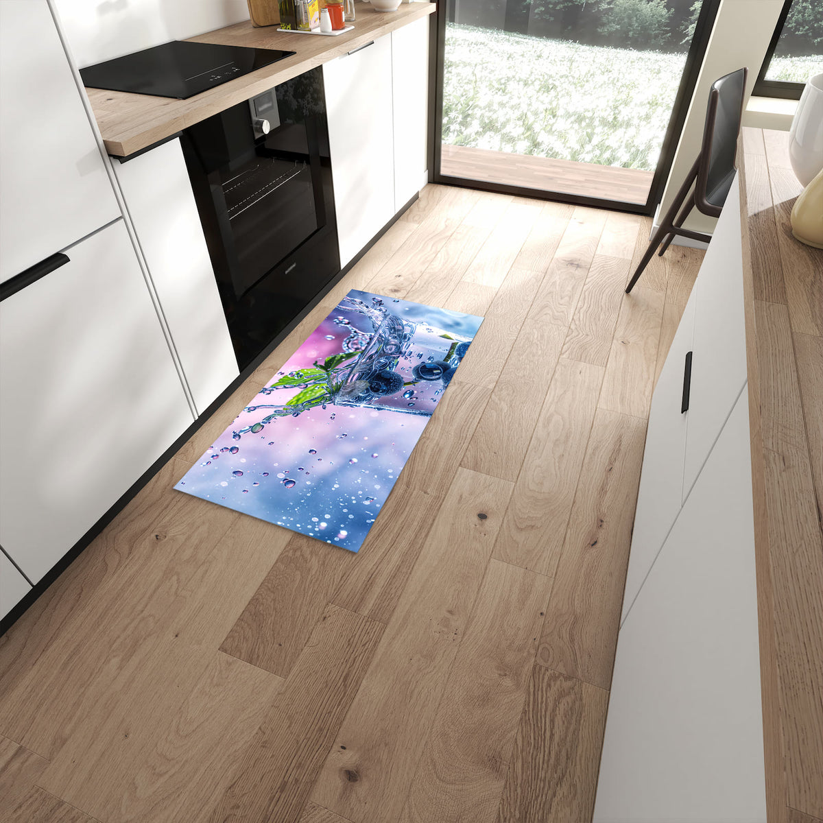 Küchenteppich mit Motiv Erfrischendes Getränk für angenehme Haptik in moderner Küche #grösse_60 x 120 cm