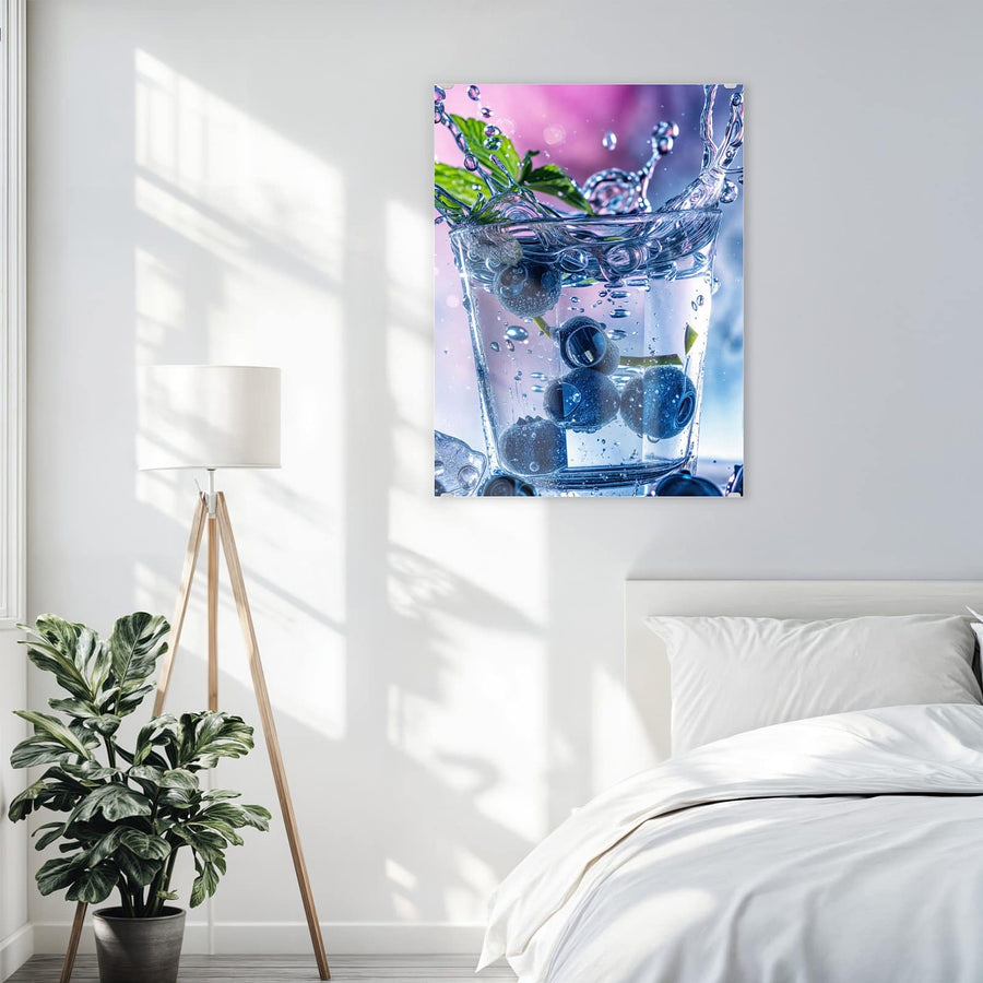 Maße Wandbild - Blaubeeren im Glas - Hochformat