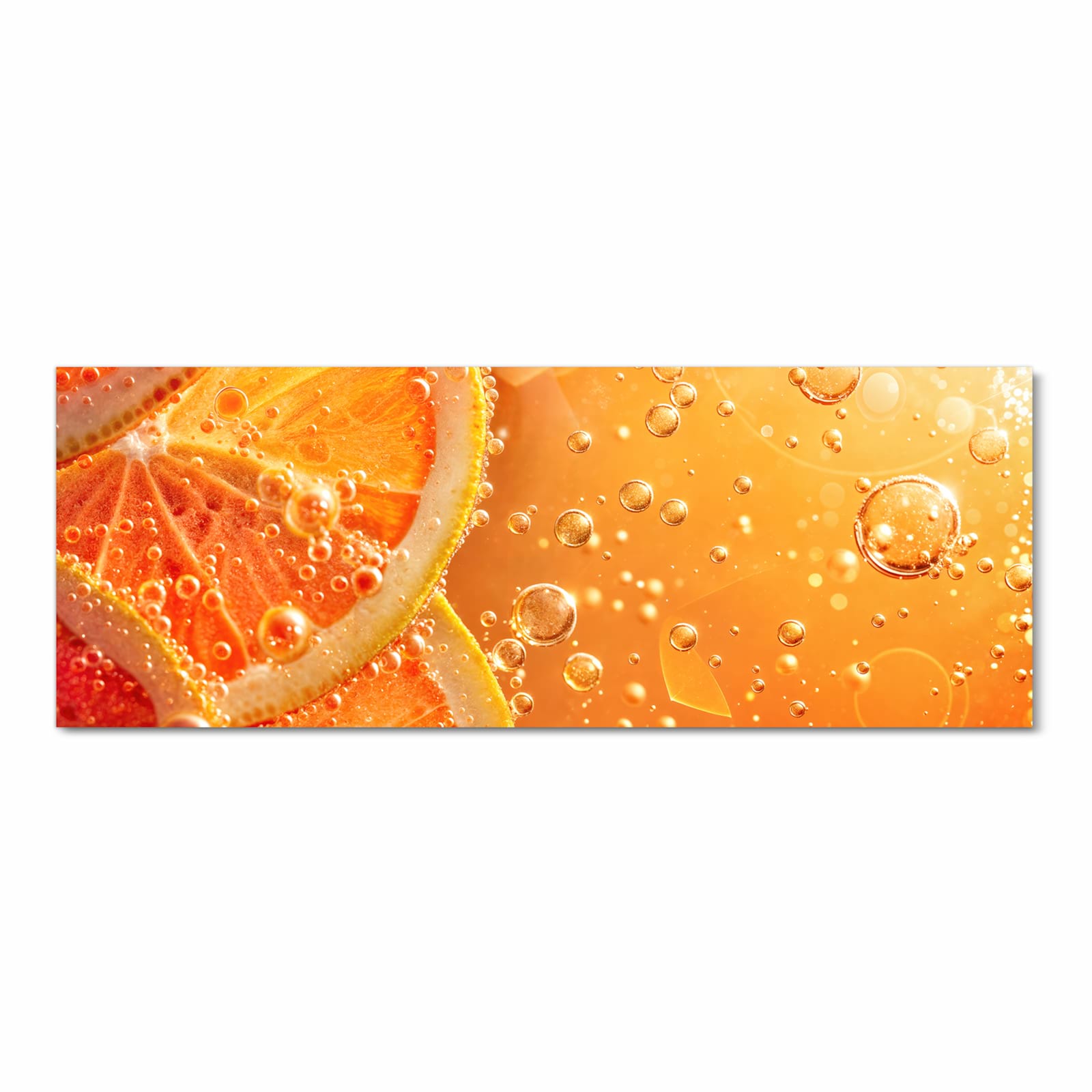 UV-beständiger Küchenteppich mit Motiv Spritzige Orange in Frontansicht