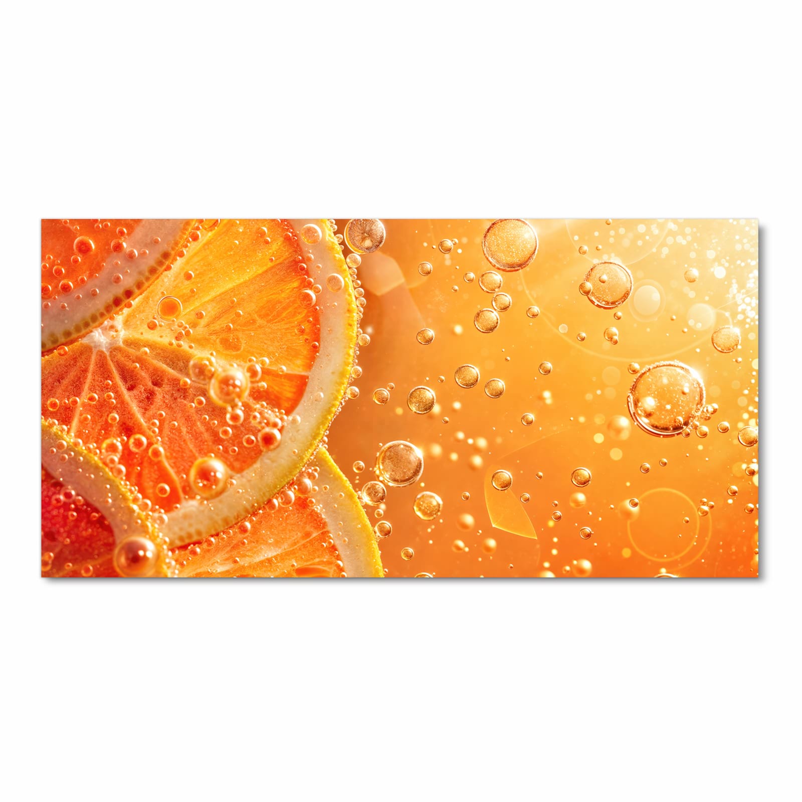 Feuchtigkeitsresistenter Läufer für Eingangsbereich mit Motiv Spritzige Orange in Frontansicht