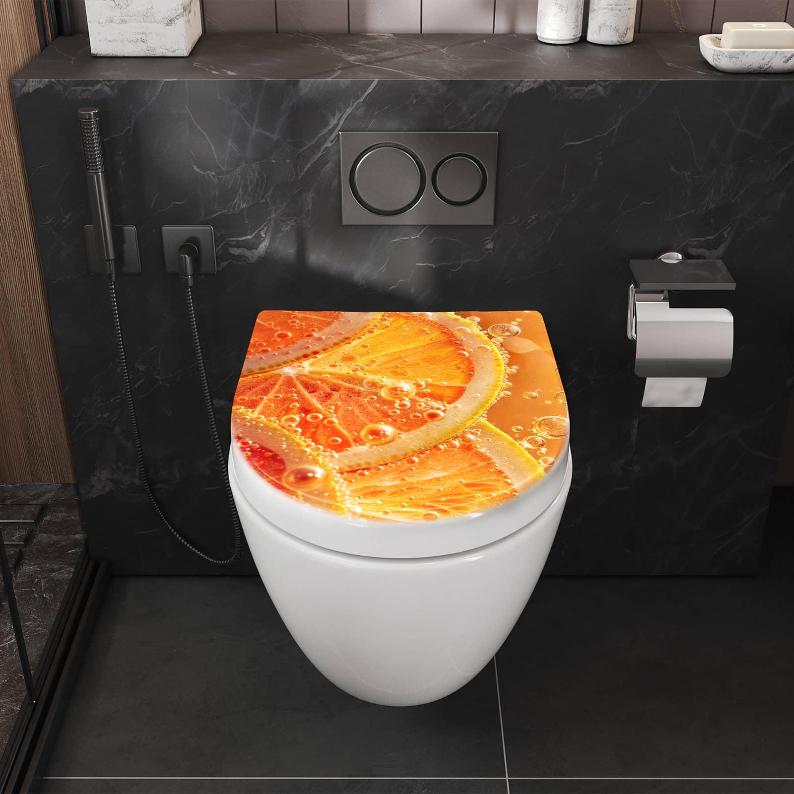 WC-Sitz mit Absenkautomatik Spritzige Orange
