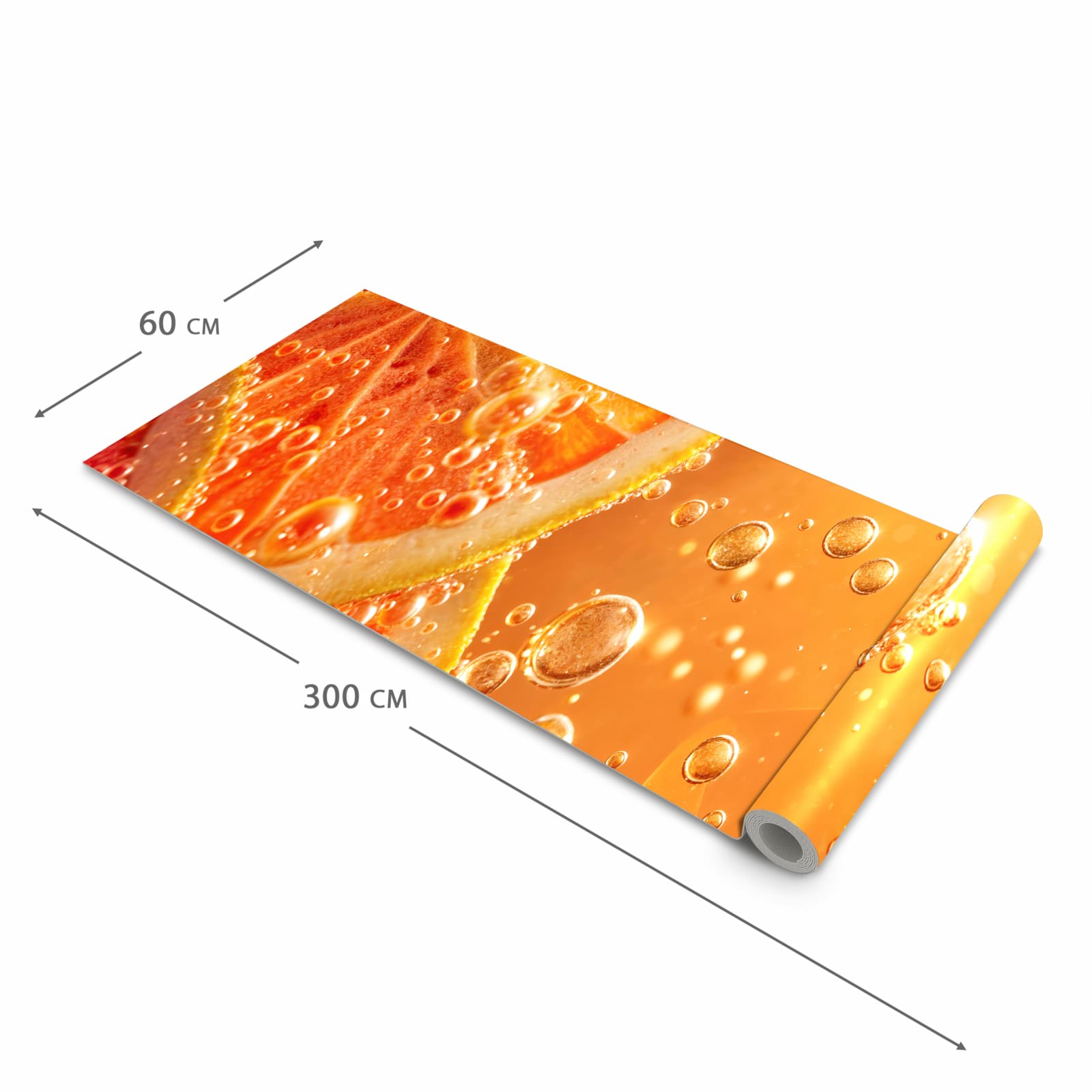 Farbbeständiger abwaschbarer Küchenläufer mit Motiv Spritzige Orange in der Größe 60x120 cm