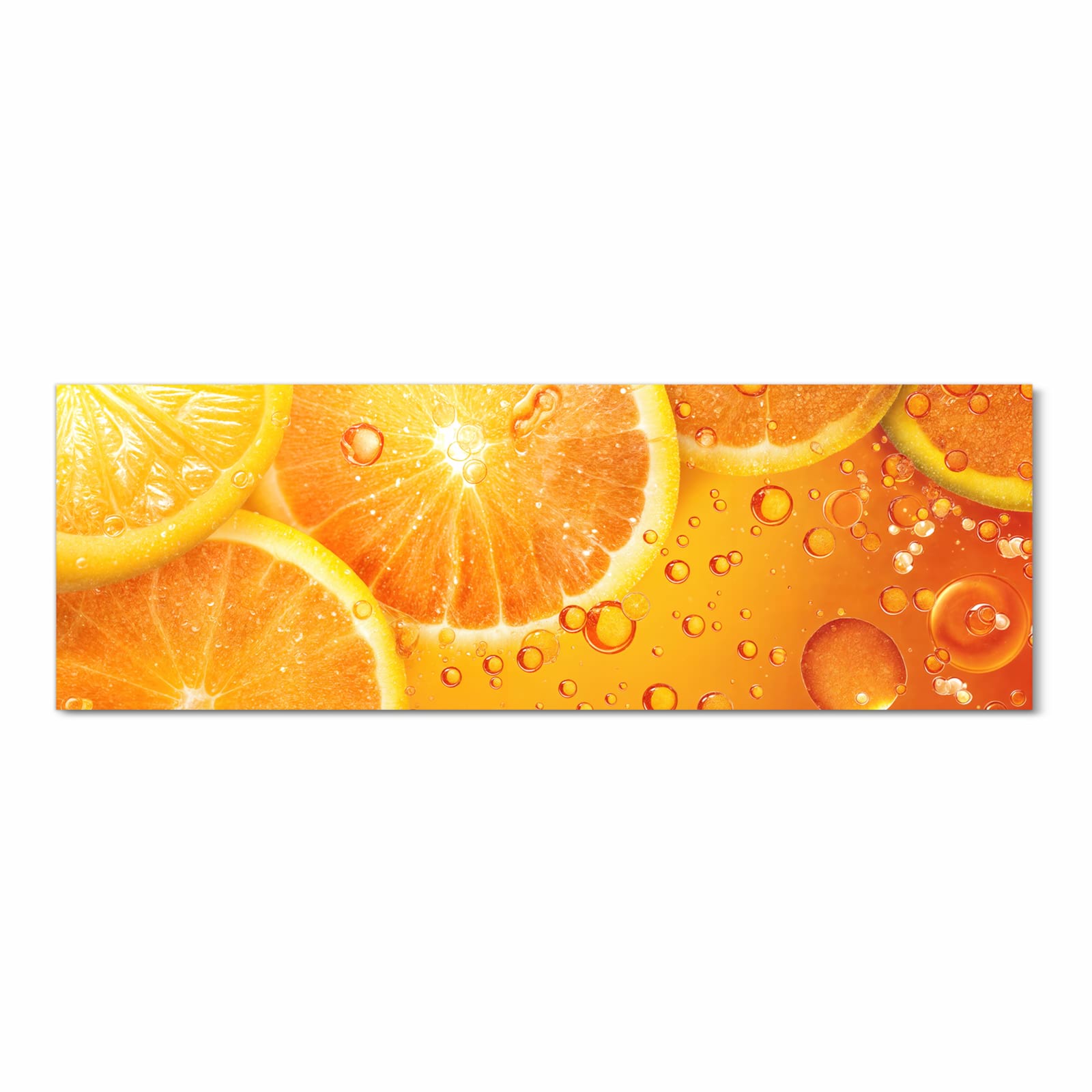 Komfortabler Küchenläufer mit Motiv Erfrischende Orange in Frontansicht