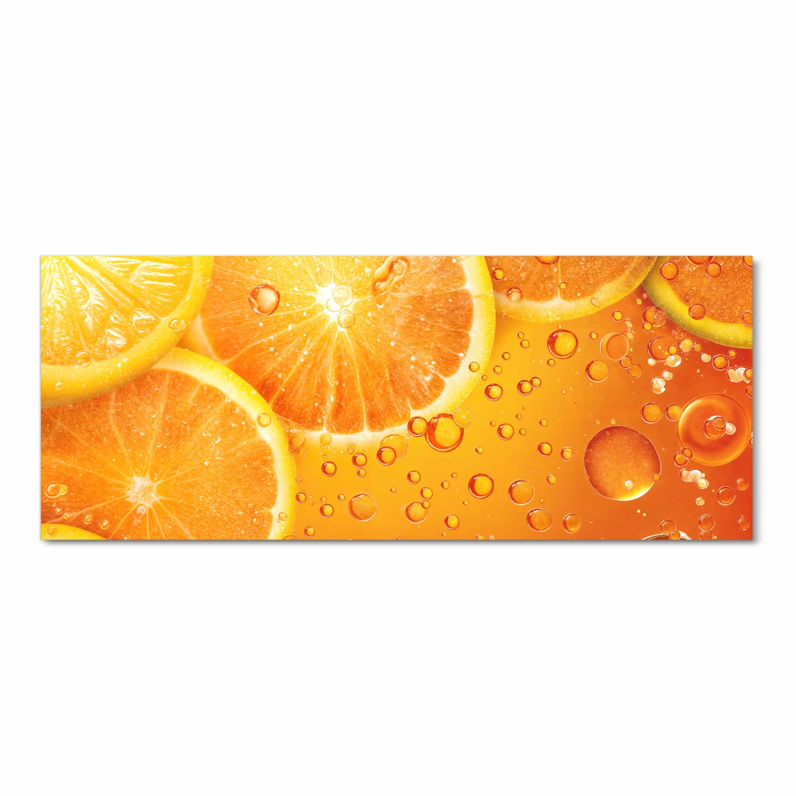 Pflegeleichter Küchenläufer mit Motiv Erfrischende Orange in Frontansicht