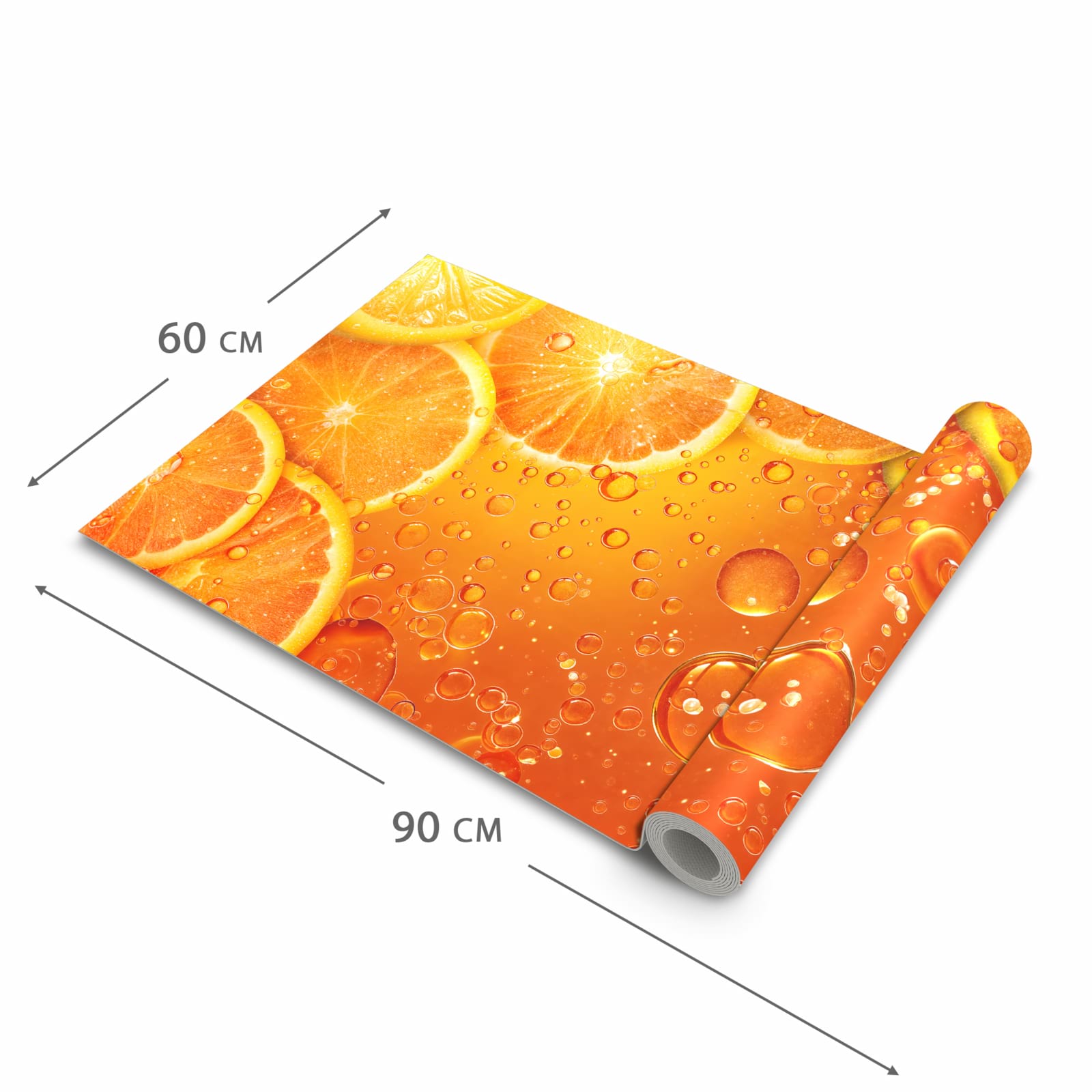 Rutschhemmender Küchenläufer mit Motiv Erfrischende Orange in der Grösse 60x120 cm