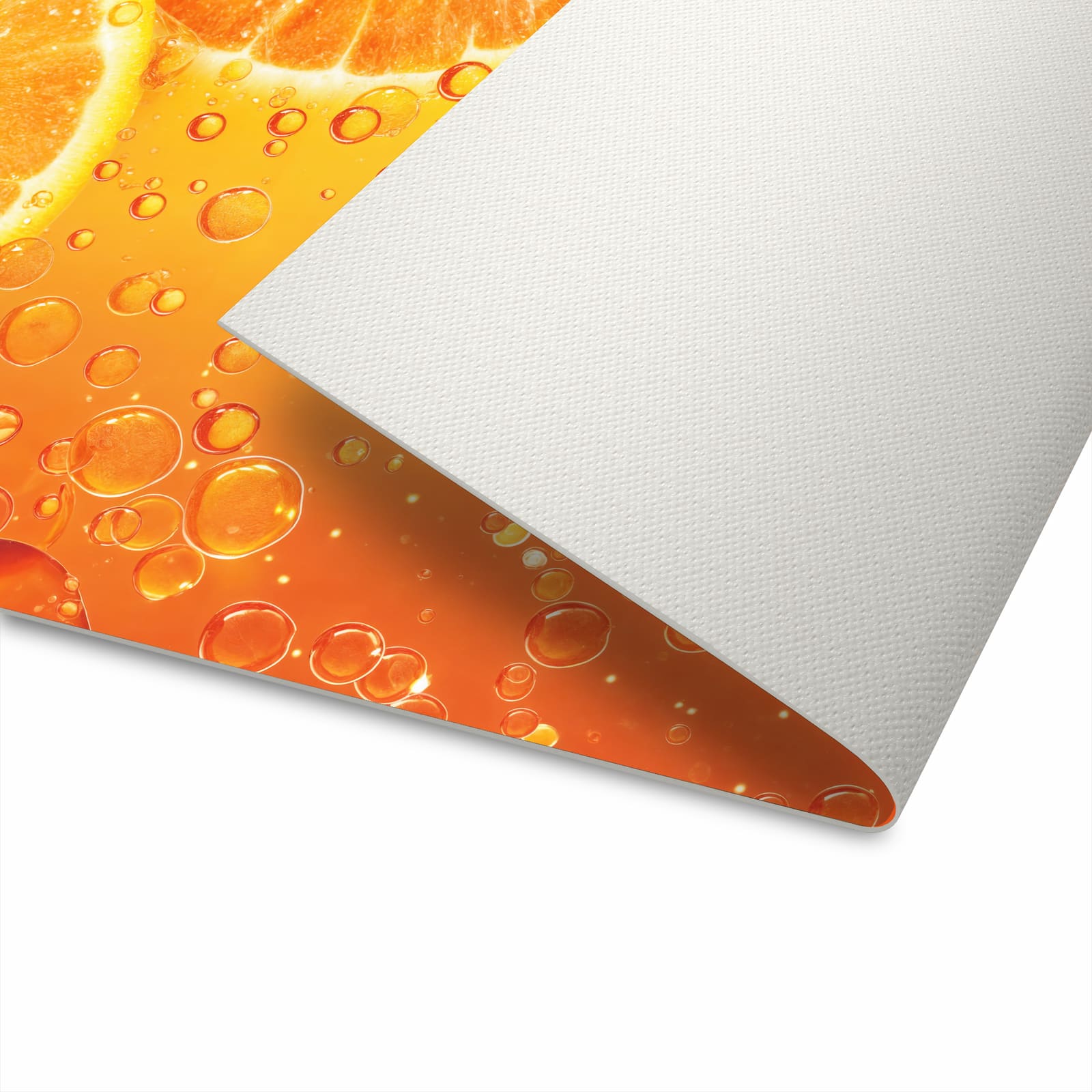 UV-beständiger Küchenläufer mit Motiv Erfrischende Orange - waschbar für die Unterseite