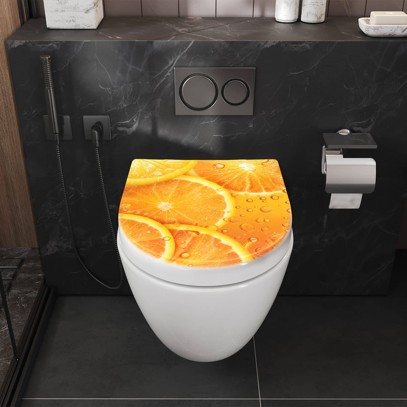 WC-Sitz mit Absenkautomatik Erfrischende Orange