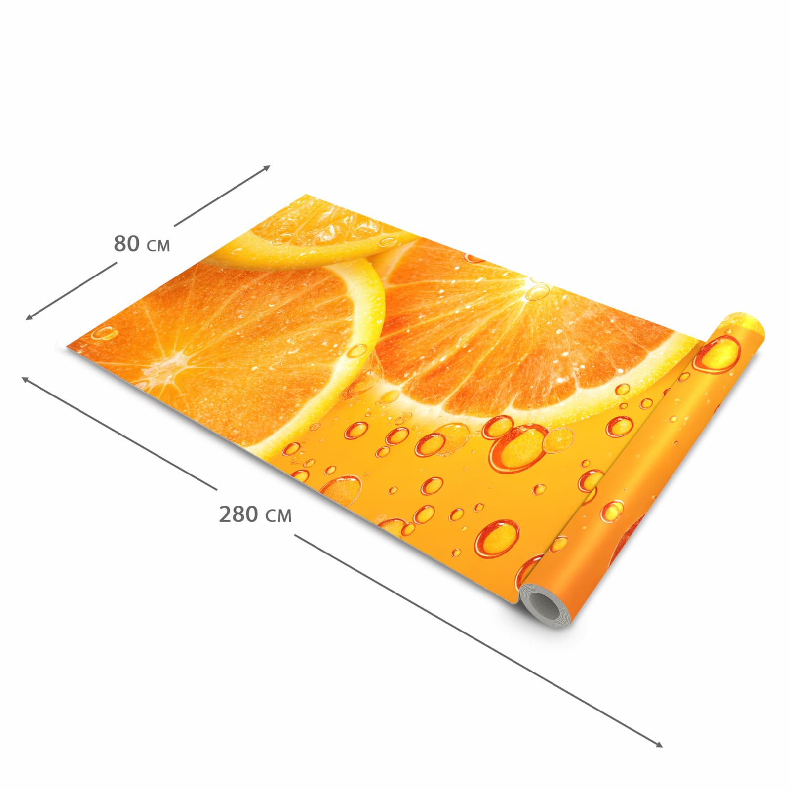 Hygienischer rutschfester Küchenläufer mit Motiv Erfrischende Orange in der Grösse 60x120 cm