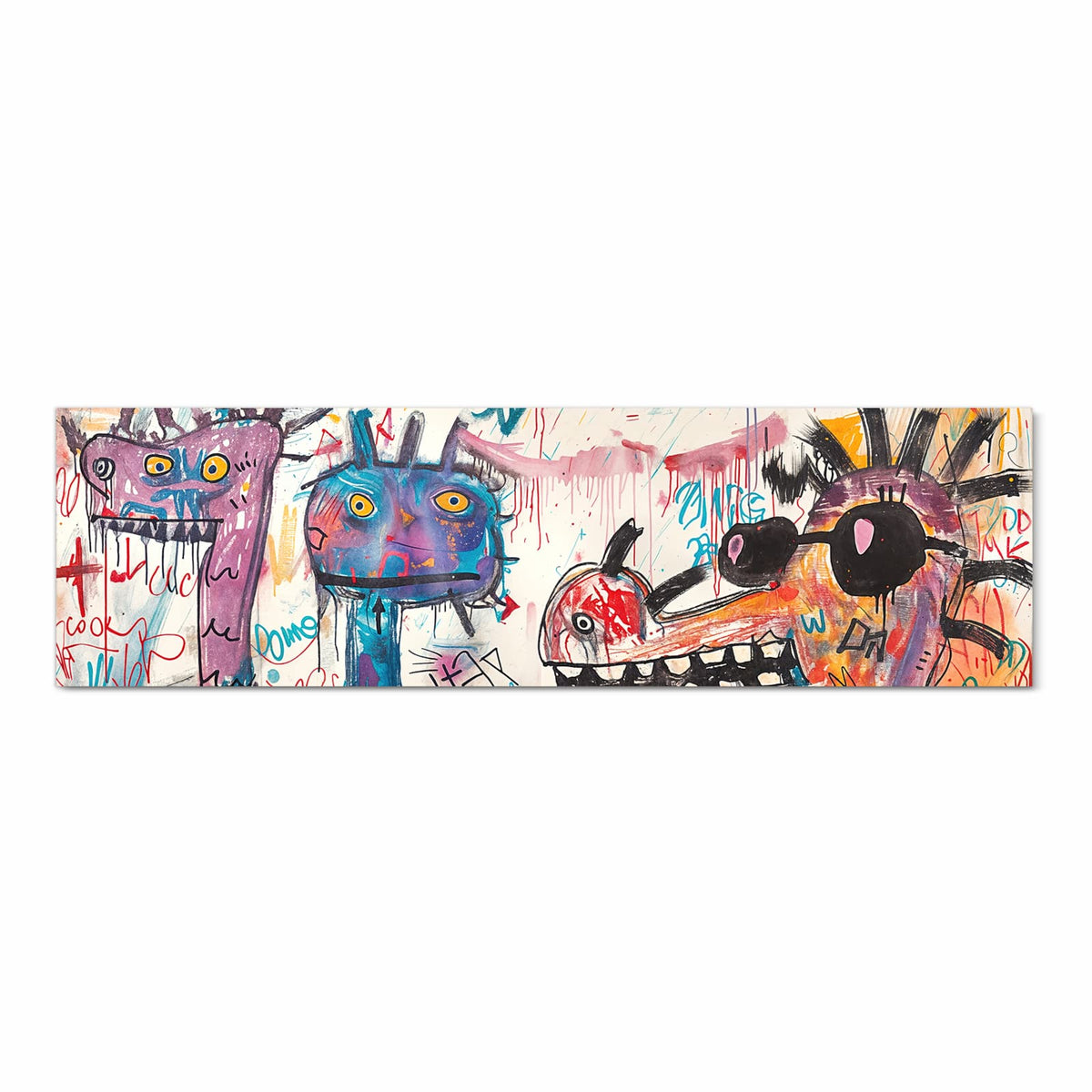 Formstabiler Küchenteppich mit Motiv Kreatives Graffiti in Frontansicht