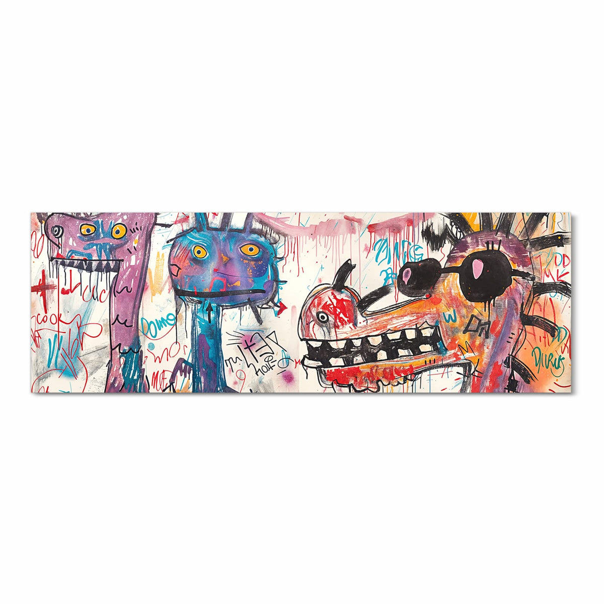 Rutschfester Küchenteppich mit Motiv Kreatives Graffiti in Frontansicht, abwaschbar