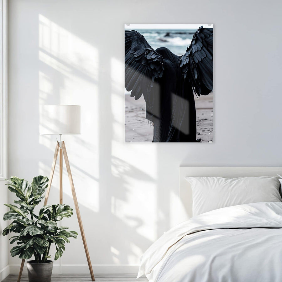 Maße Wandbild - Schwarzer Engel - Hochformat