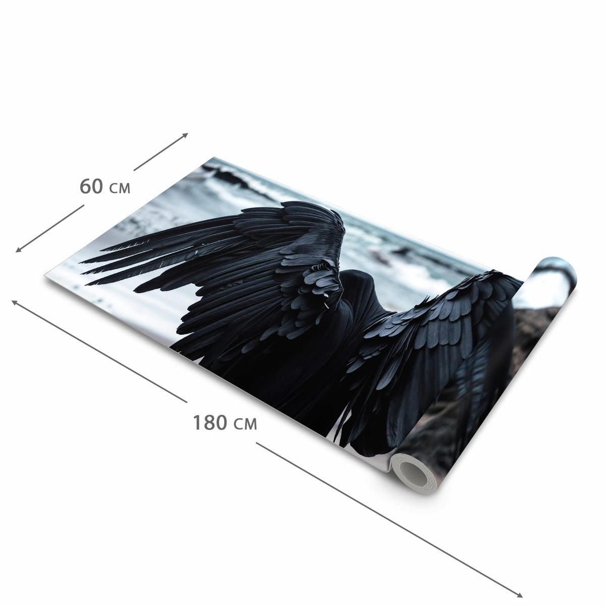Bodenschonender Küchenläufer mit Motiv Geflügelter Wanderer in der Größe 90x180 cm