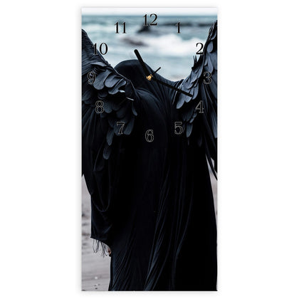 Wanduhr mit dem Motiv Schwarzer Engel