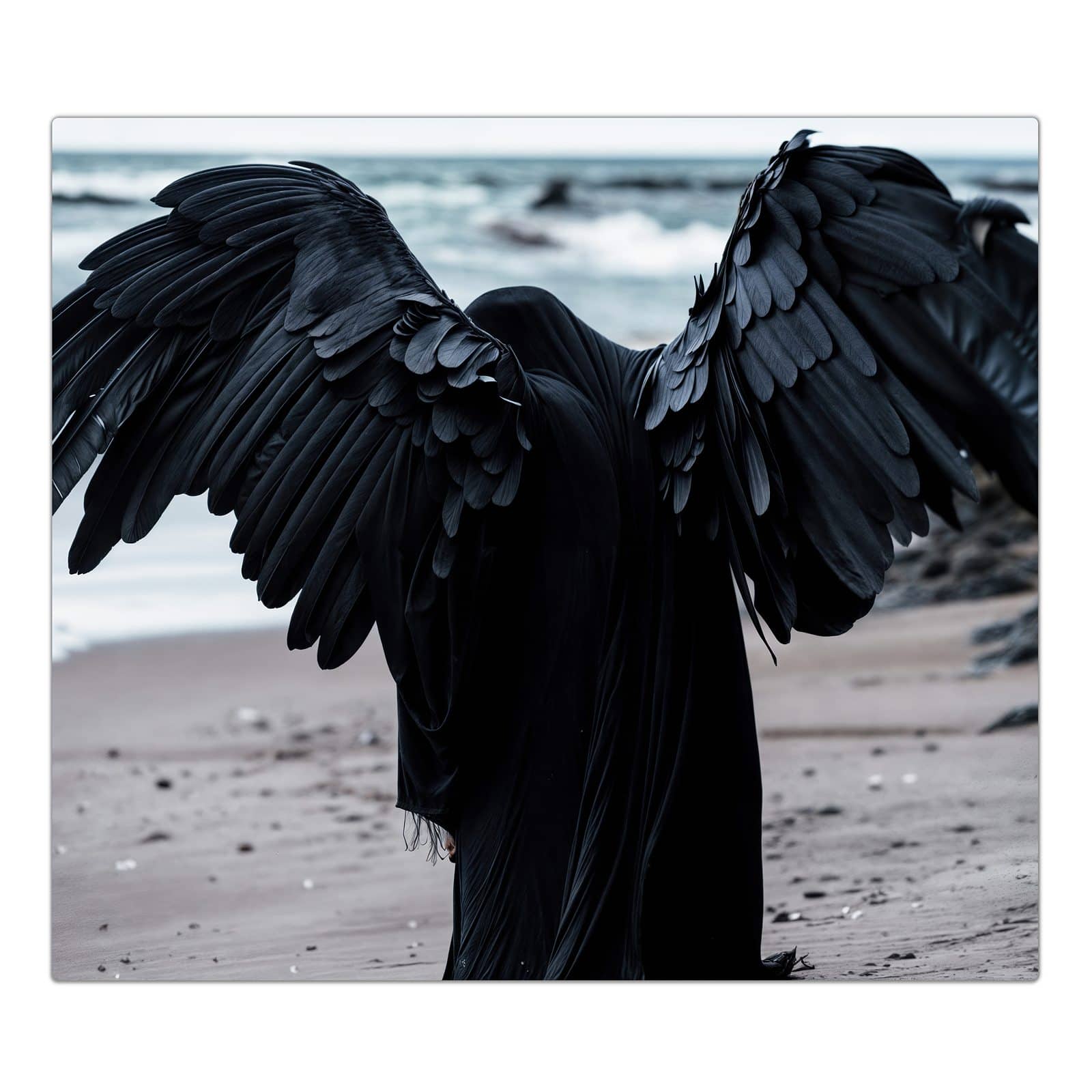 1-teilige Glasplatte für Herd mit Geflügelter Wanderer-Motiv in der Frontansicht #grösse_1-Teilig (60x52cm)