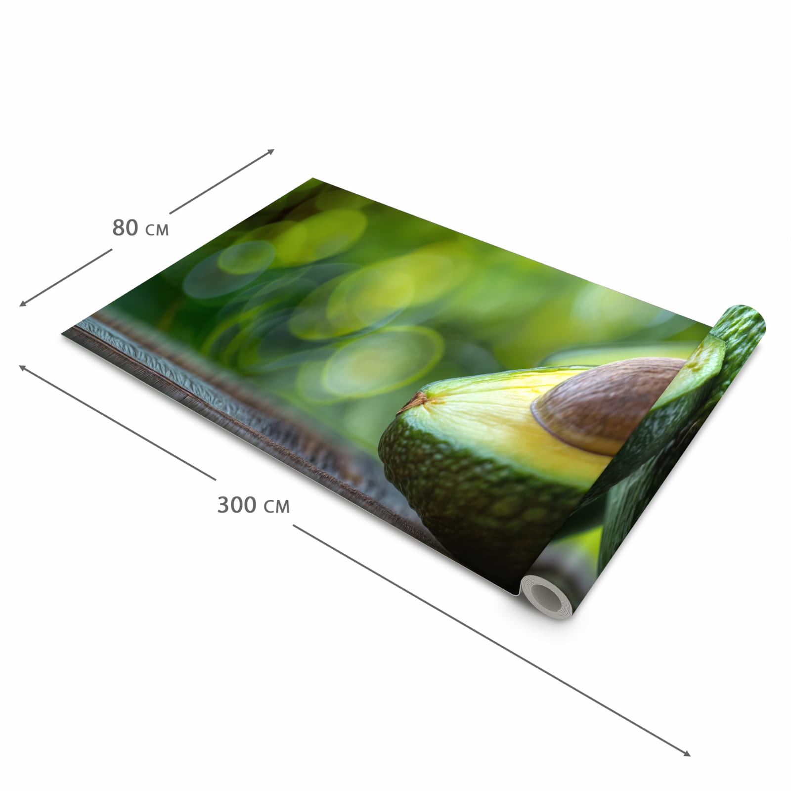 Langlebiger Teppich für die Küche mit Motiv Avocado Anschnitt in der Grösse 90x180 cm