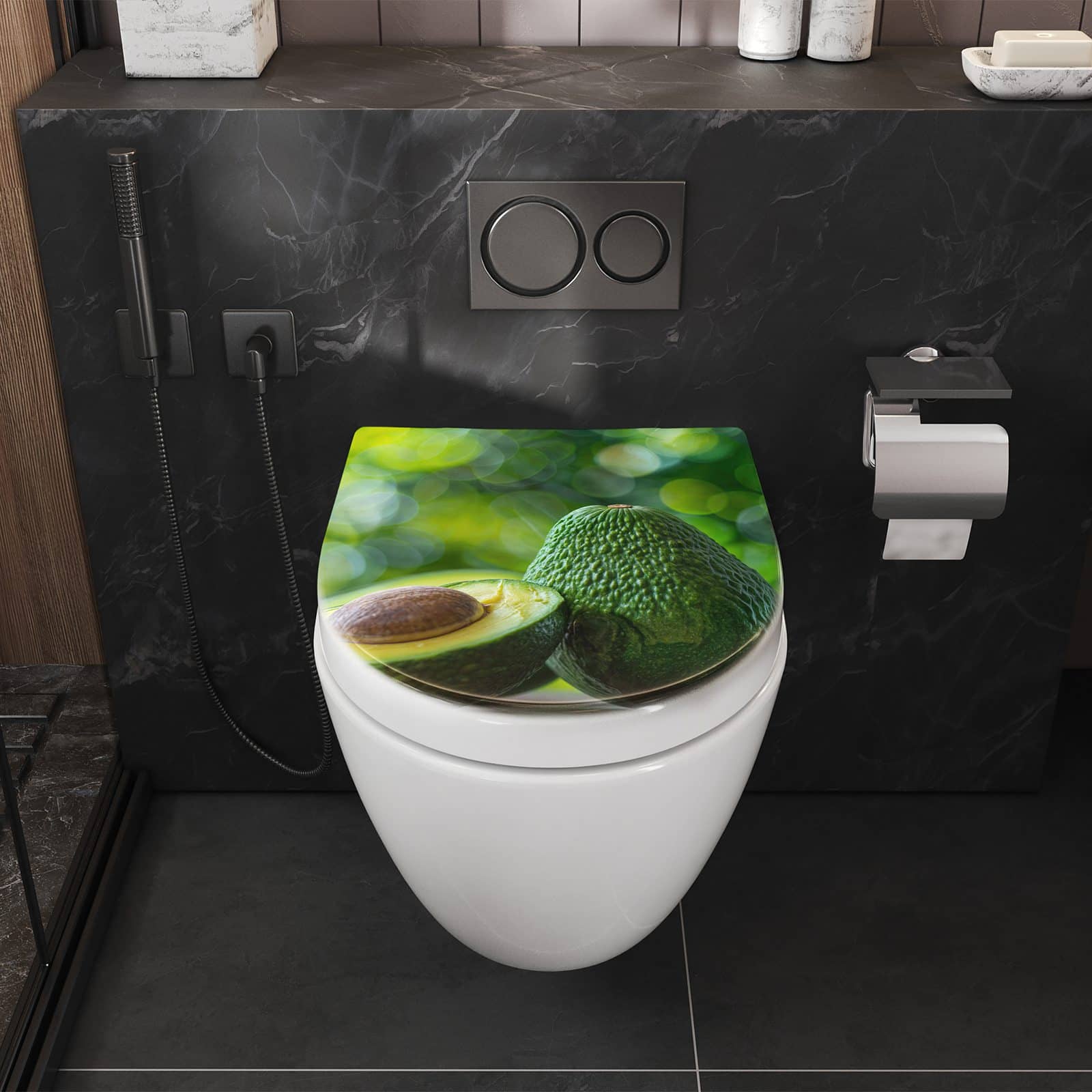WC-Sitz mit Absenkautomatik Avocado Anschnitt