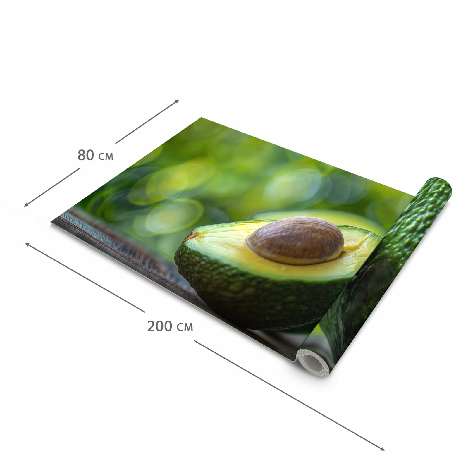 Hygienischer Küchenteppich mit Motiv Avocado Anschnitt in der Grösse 90x180 cm