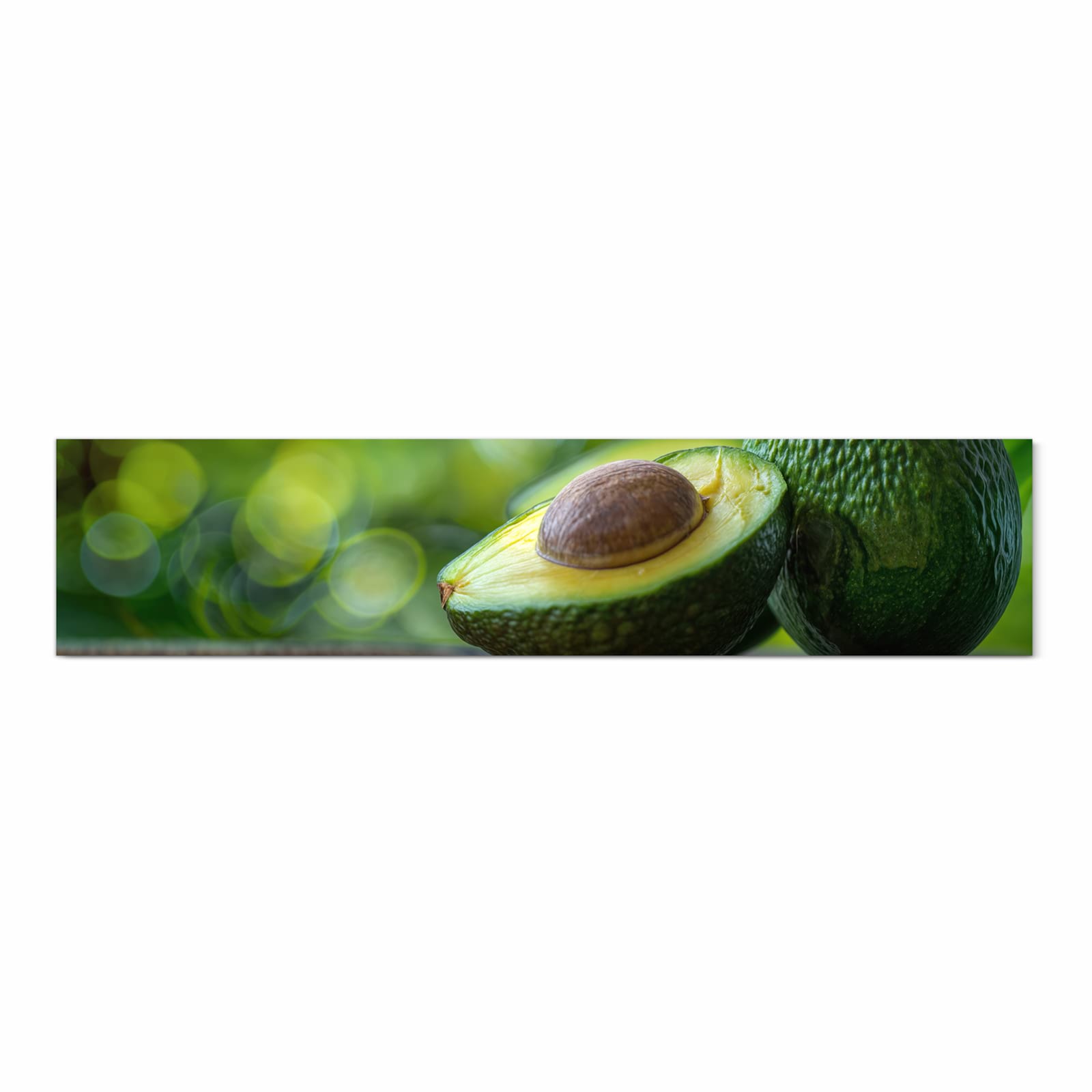 Strapazierfähiger dünner Küchenteppich mit Motiv Avocado Anschnitt in Frontansicht