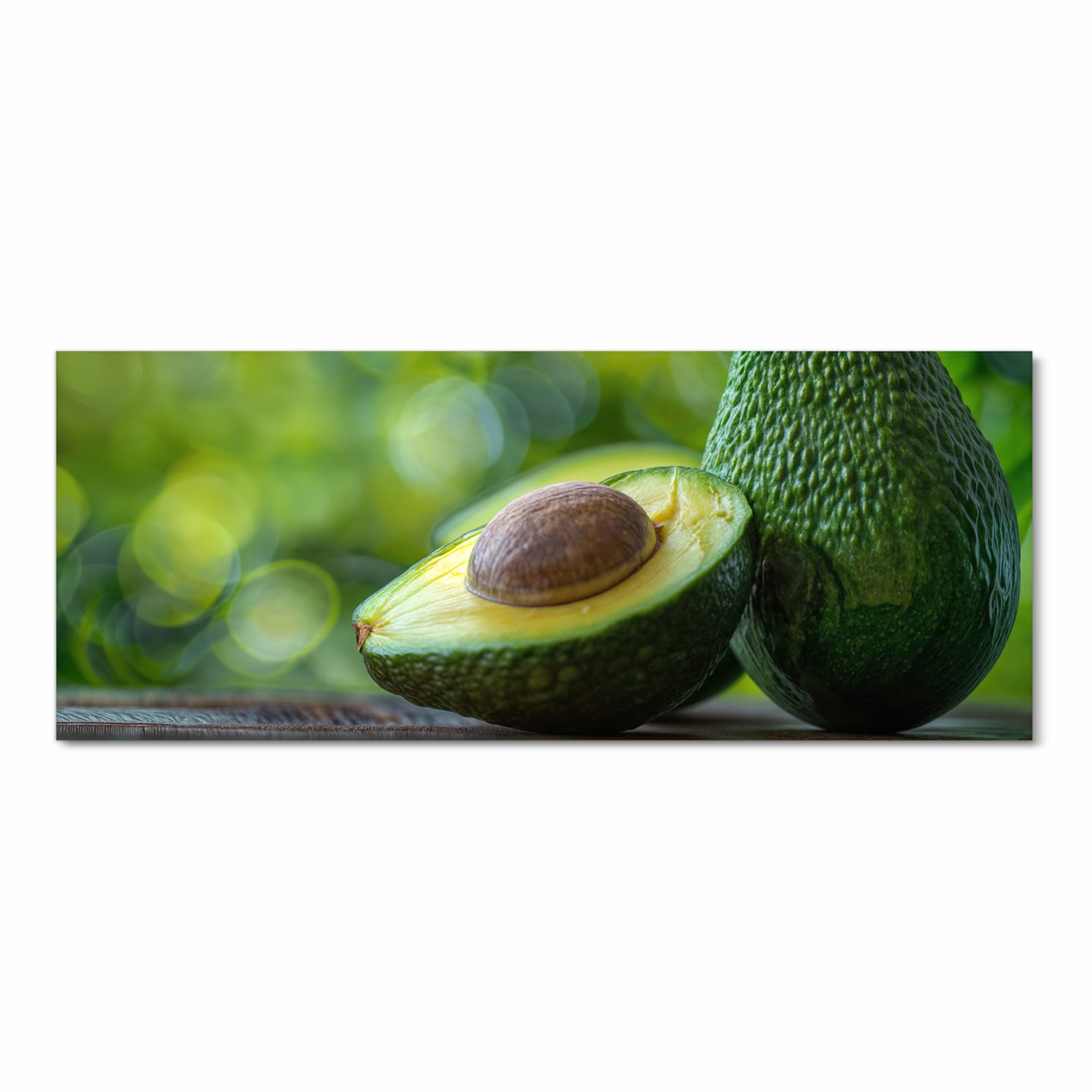Pflegeleichter langer Teppich mit Motiv Avocado Anschnitt in Frontansicht für den Flur