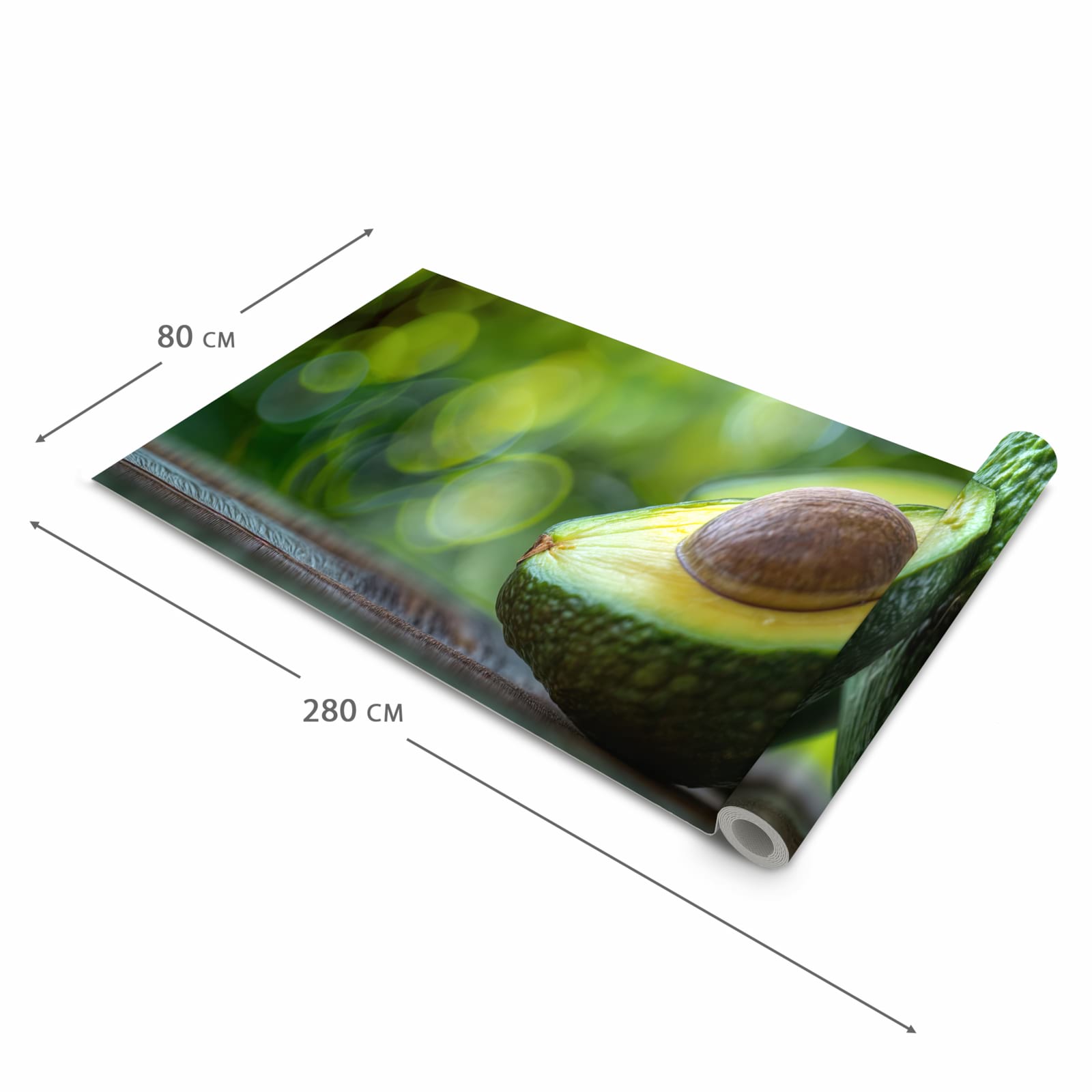 Waschbarer Küchenteppich mit Motiv Avocado Anschnitt in der Grösse 90x180 cm