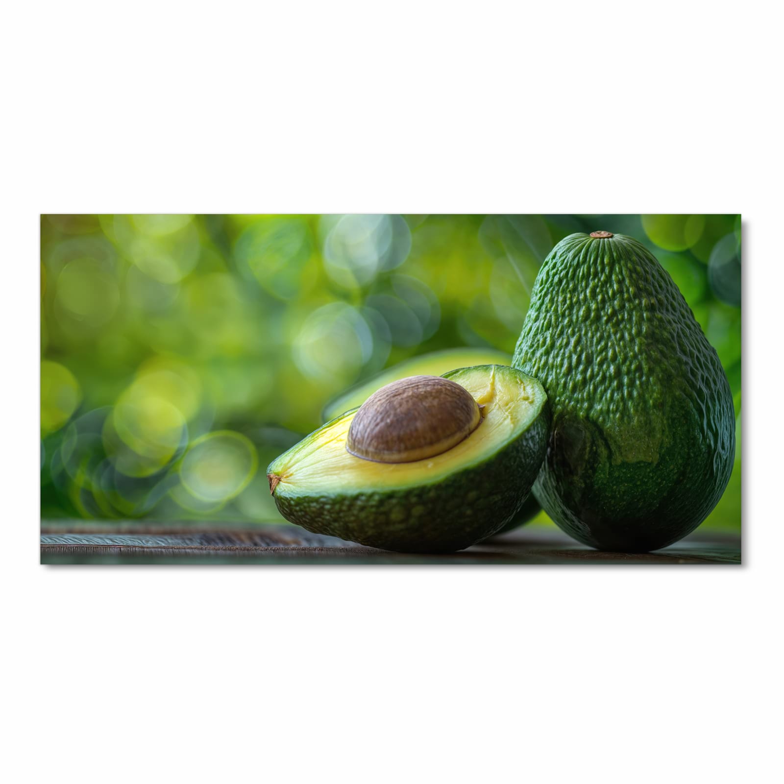 Rutschhemmender waschbarer Küchenläufer mit Motiv Avocado Anschnitt in Frontansicht