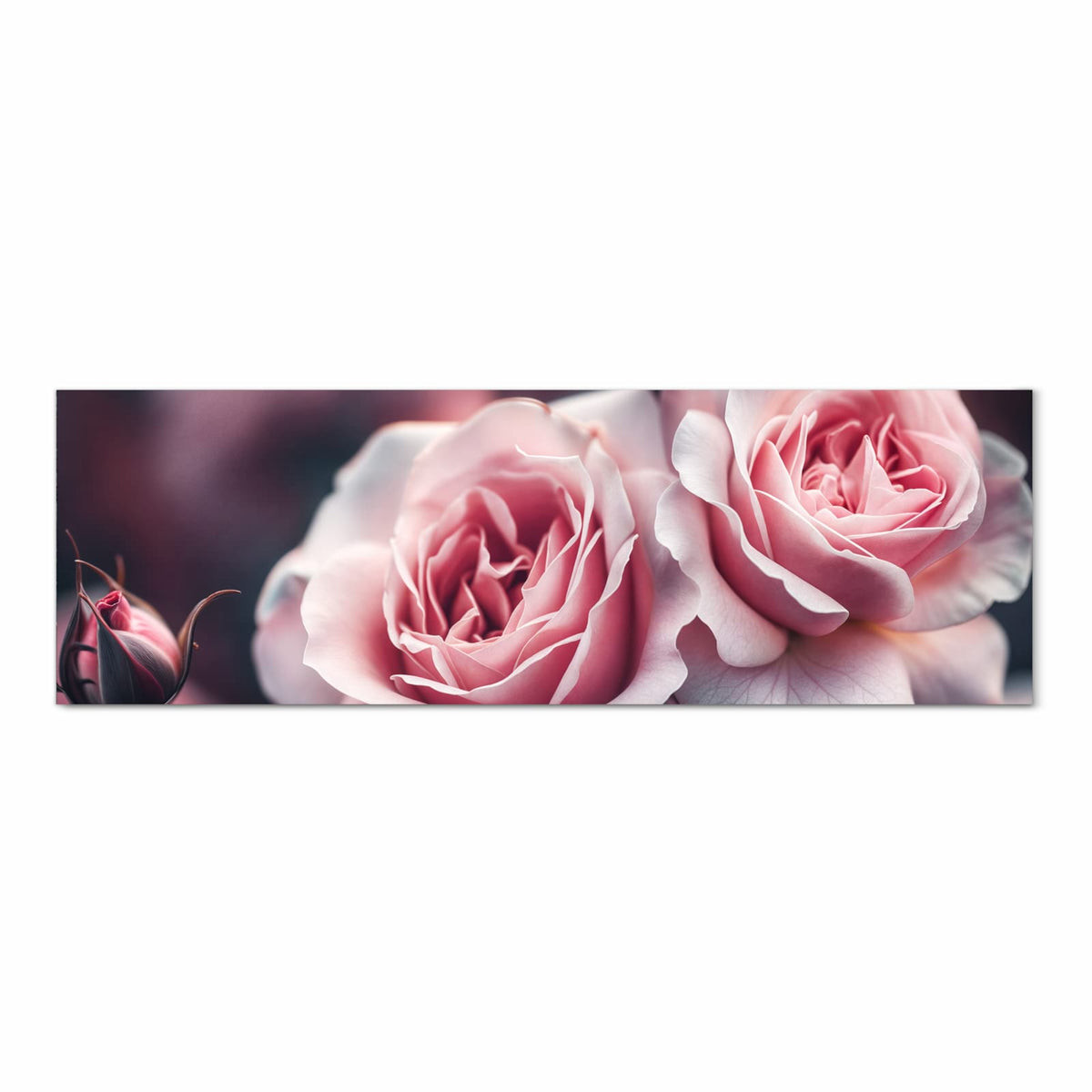 Formstabiler Küchenteppich mit Motiv Rosenblüten Duo in Frontansicht