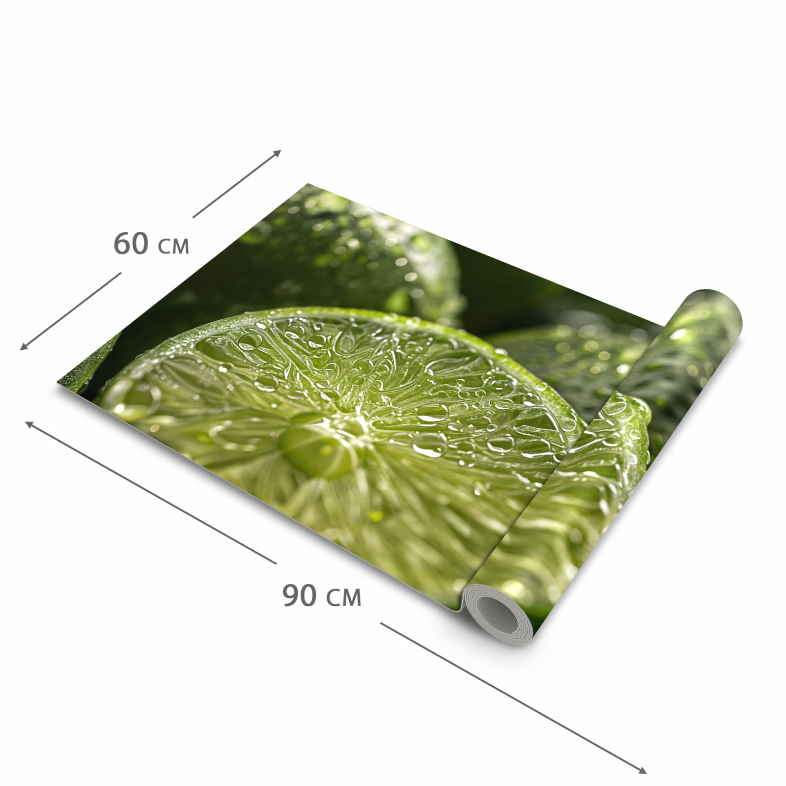 Komfortabler Küchenteppich mit Motiv Limetten von Frische in der Grösse 80x300 cm