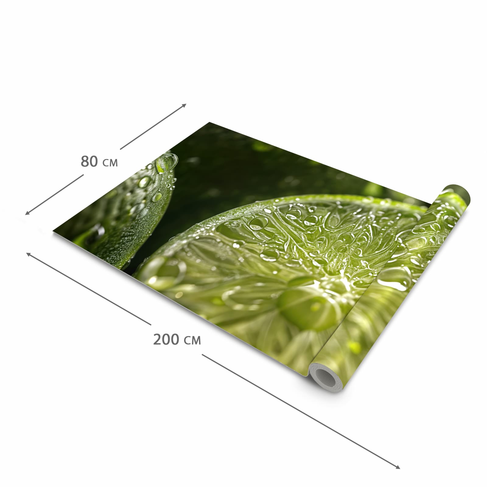 Wasserabweisender Teppichläufer für die Küche mit Motiv Limetten von Frische in der Grösse 80x300 cm