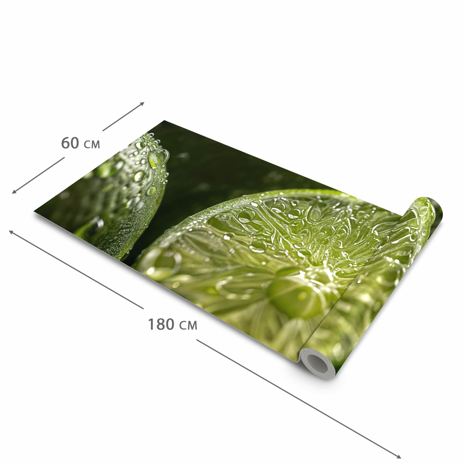 Zeitsparender Küchenläufer mit Motiv Limetten von Frische in der Grösse 80x300 cm