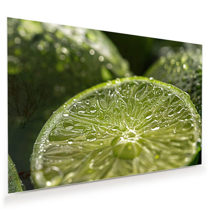 Wandbild mit dem Motiv Nasse Limettenscheibe