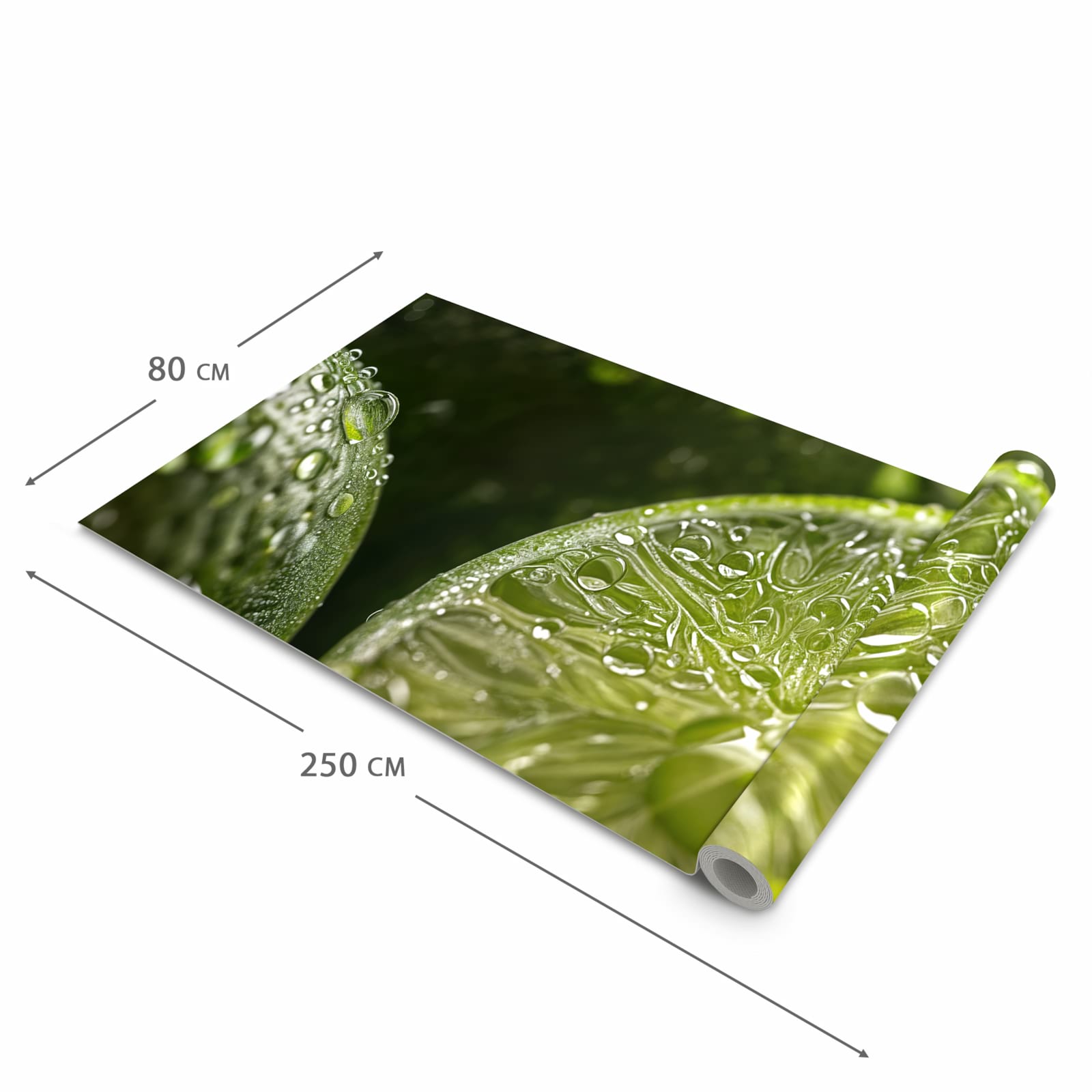 Fleckenresistenter waschbarer Läufer Küche mit Motiv Limetten von Frische in der Grösse 80x300 cm