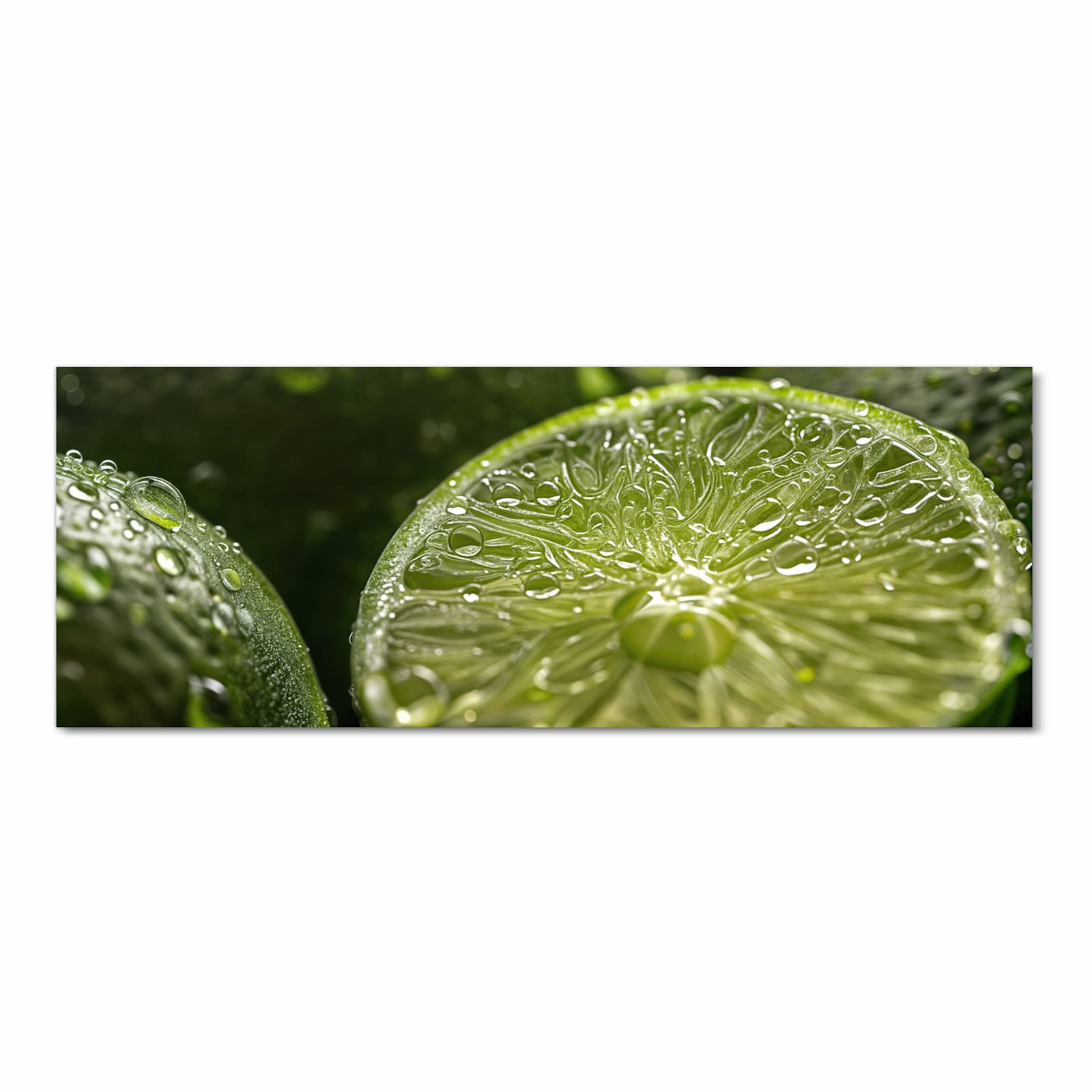 Waschbarer Küchenläufer nach Maß mit Motiv Limetten von Frische in Frontansicht