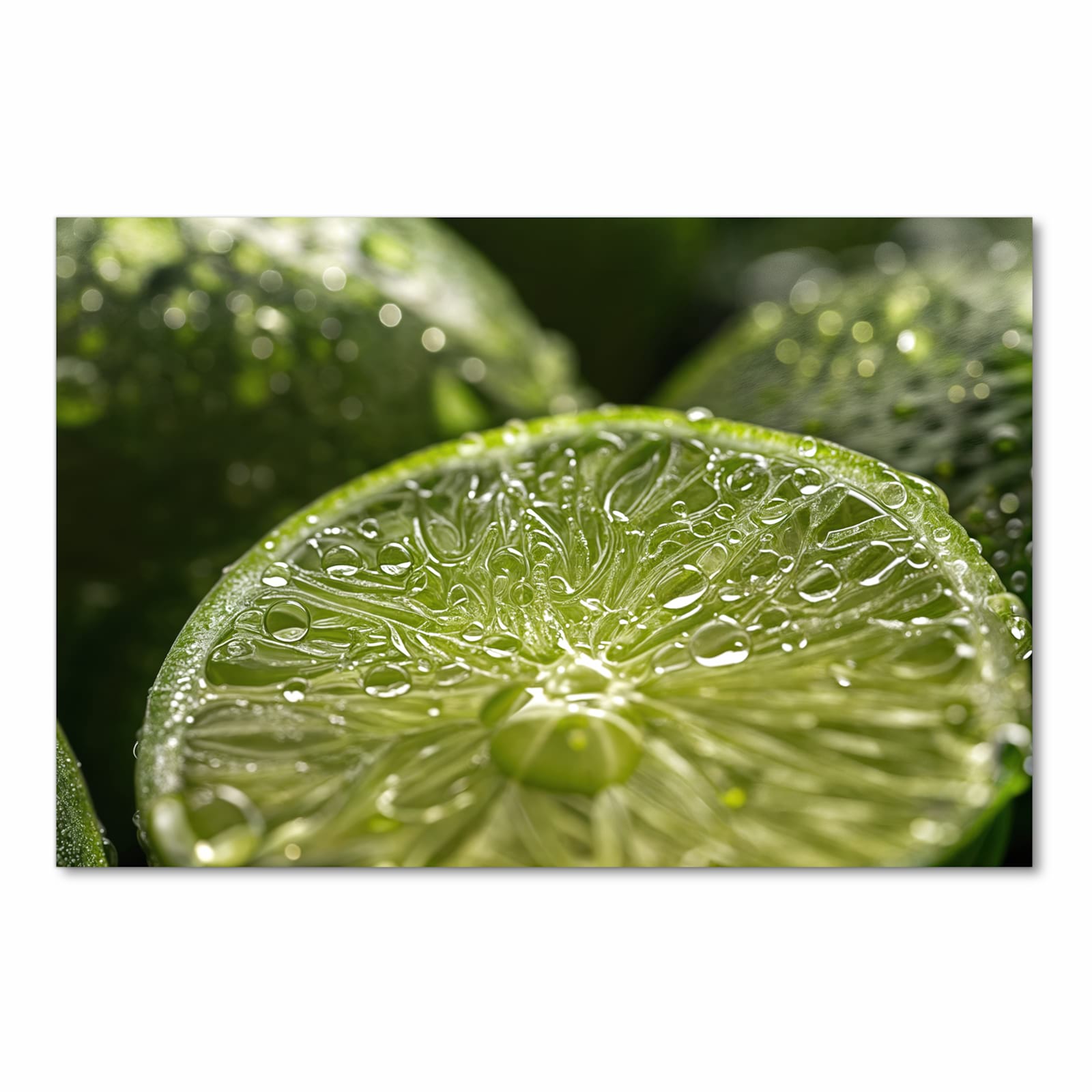 Pflegeleichter rutschfester Küchenläufer mit Motiv Limetten von Frische in Frontansicht