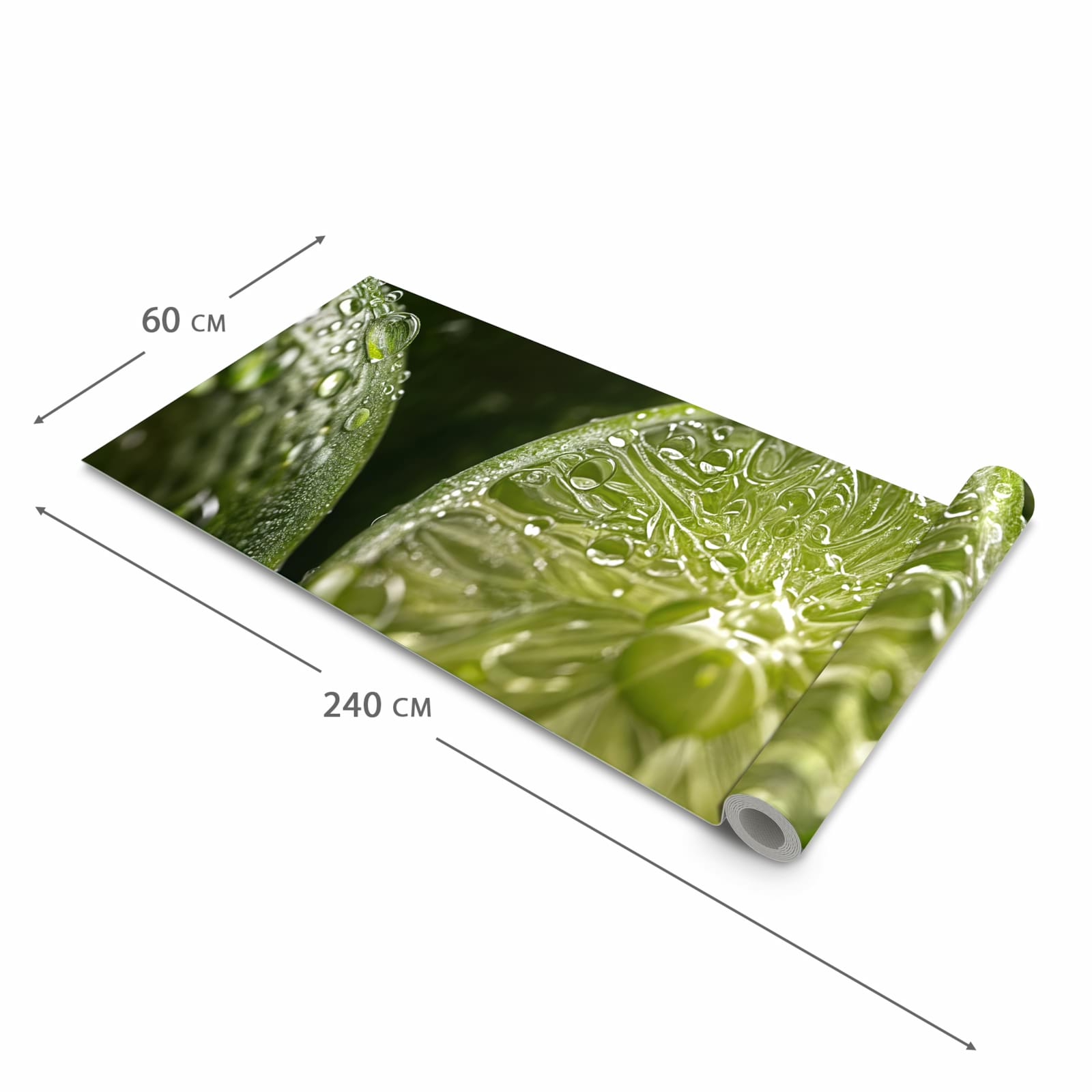 Geräuschdämpfender Küchenvorleger mit Motiv Limetten von Frische in der Größe 80x300 cm