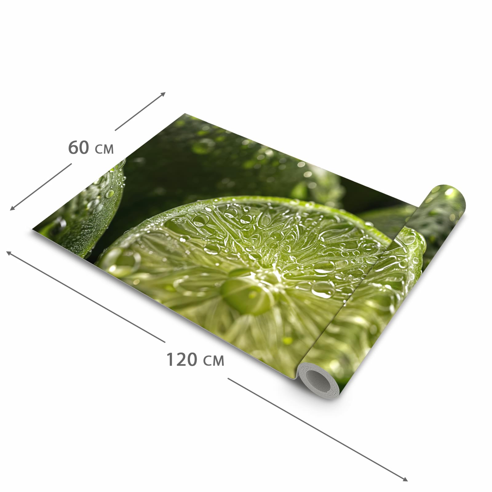 Formstabiler Küchenläufer mit Motiv Limetten von Frische in der Grösse 80x280 cm