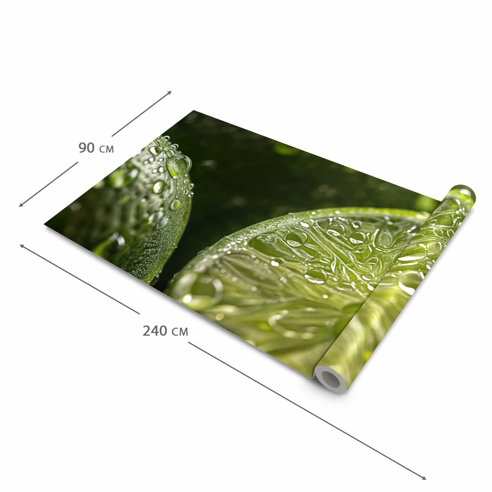 Flacher rutschfester Läufer mit Motiv Limetten von Frische in der Grösse 80x300 cm