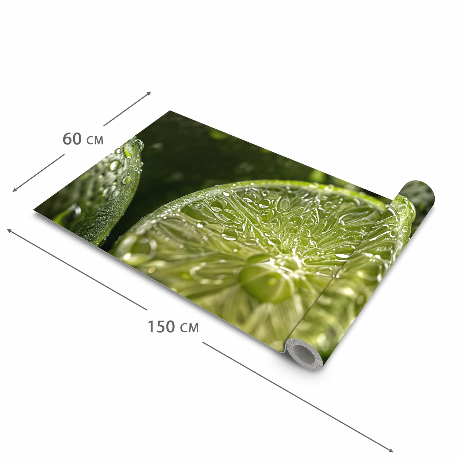 Küchenteppich mit Motiv Limetten von Frische in der Grösse 80x300 cm für sichere Aufbewahrung