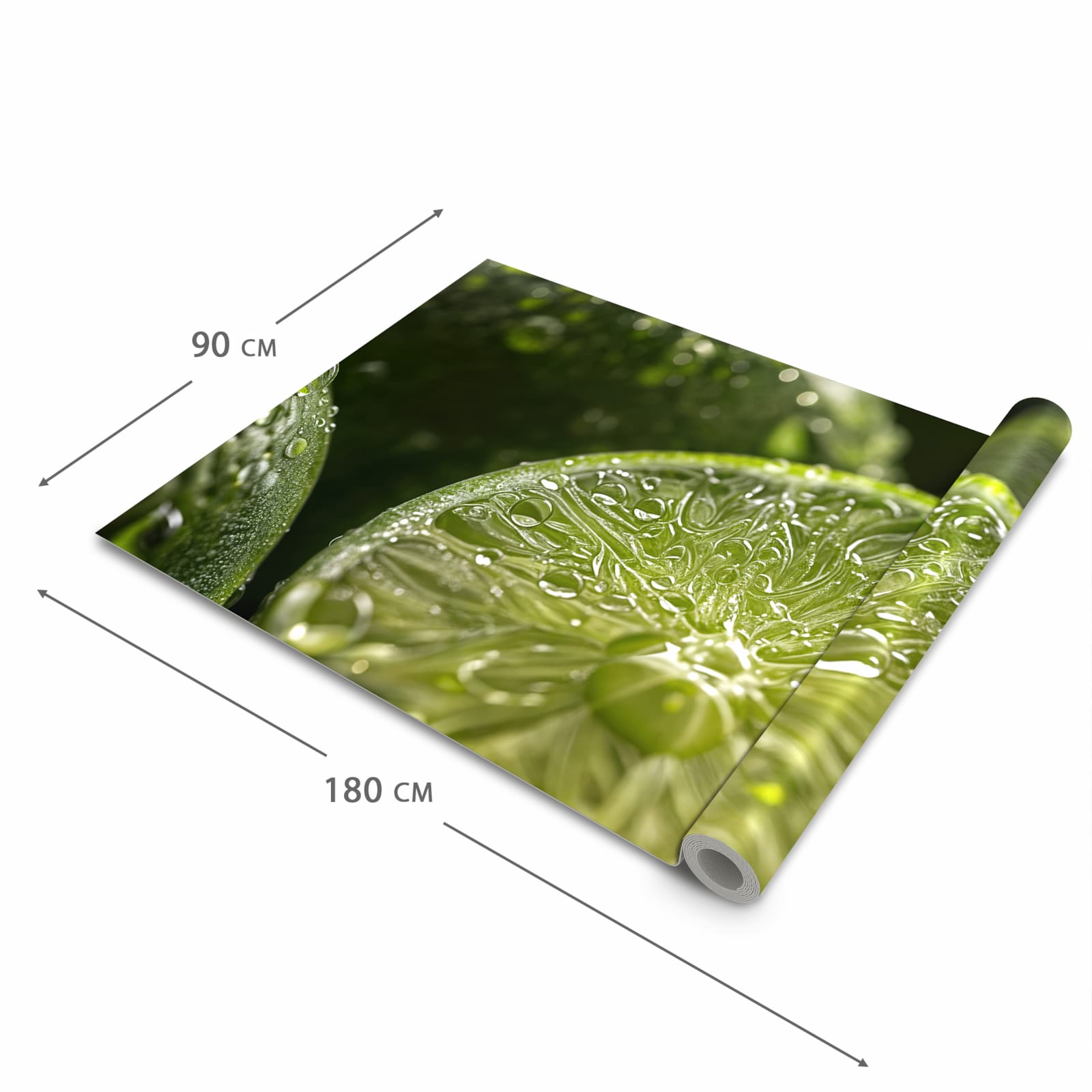 Langlebiger Läufer Eingangsbereich mit Motiv Limetten von Frische in der Größe 80x300 cm